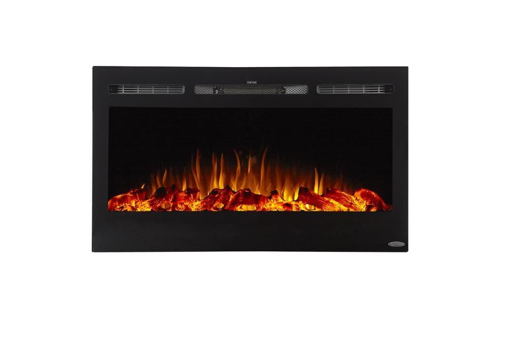 The Sideline Electric Fireplace for Recessed or Wall Mount Installation