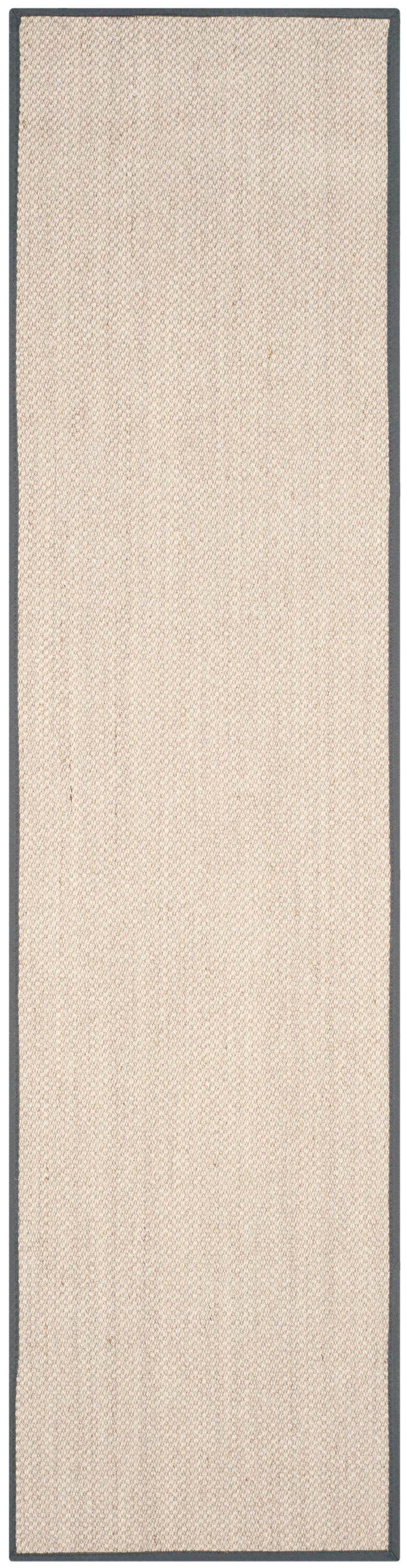 Natural Fiber NF143 Power Loomed Indoor Runner Rug - Marble/Dark Grey - 2'6"x10' - Safavieh.