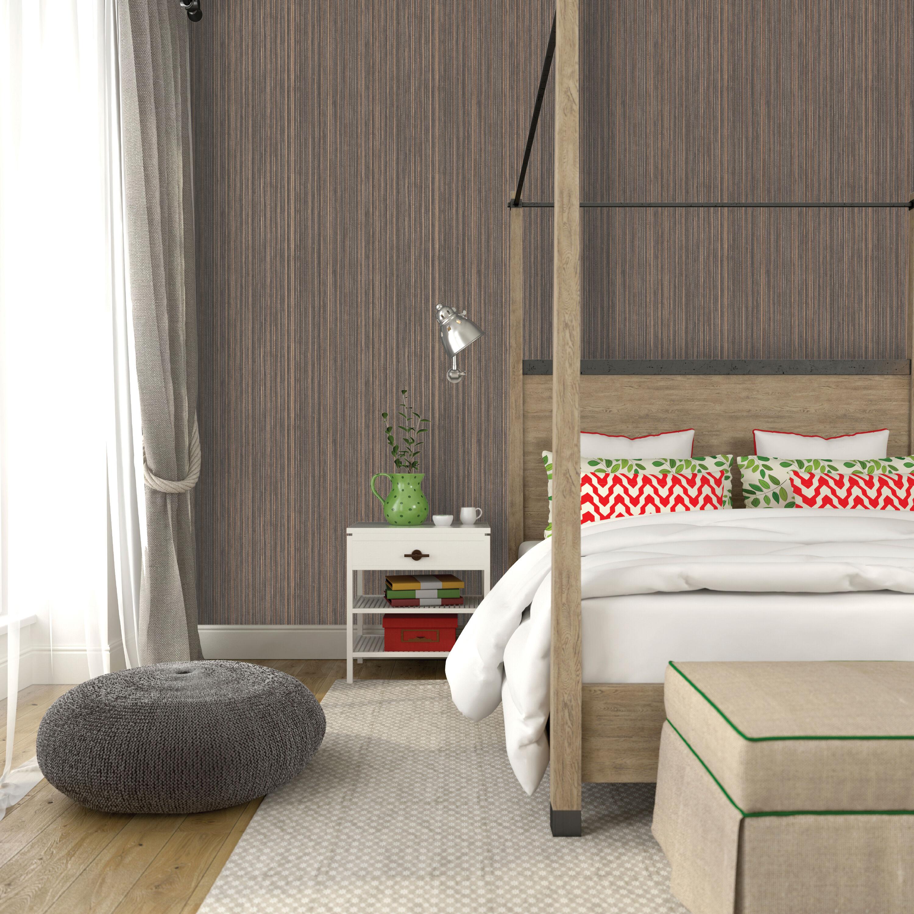 Tempaper & Co.® Faux Grasscloth Removable Peel and Stick Wallpaper, Textured Bronze, 28 sq. ft.: Vinyl, Self-Adhesive, Thin Stripe Pattern