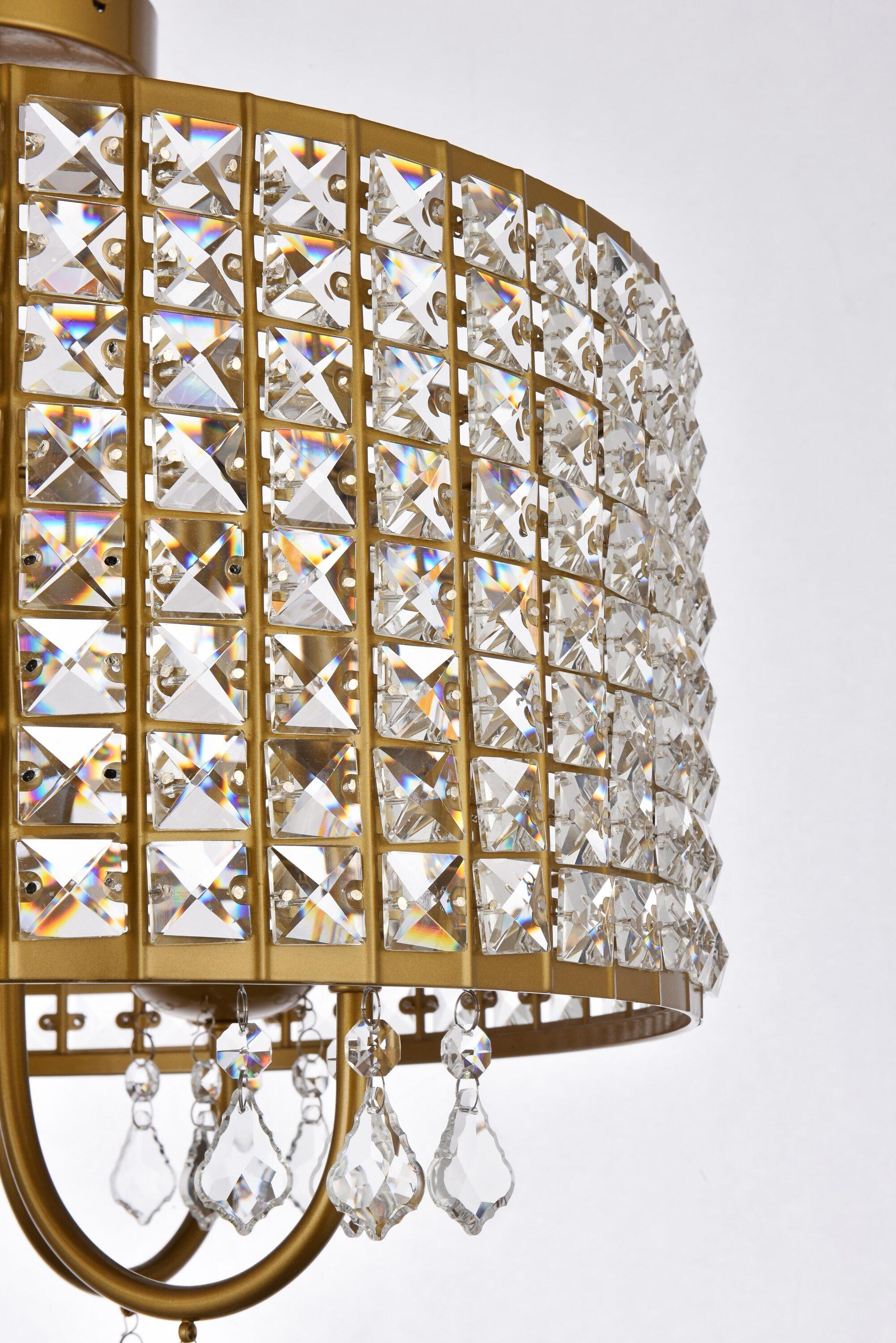 Elegant Lighting Elise 17 inch pendant in brass