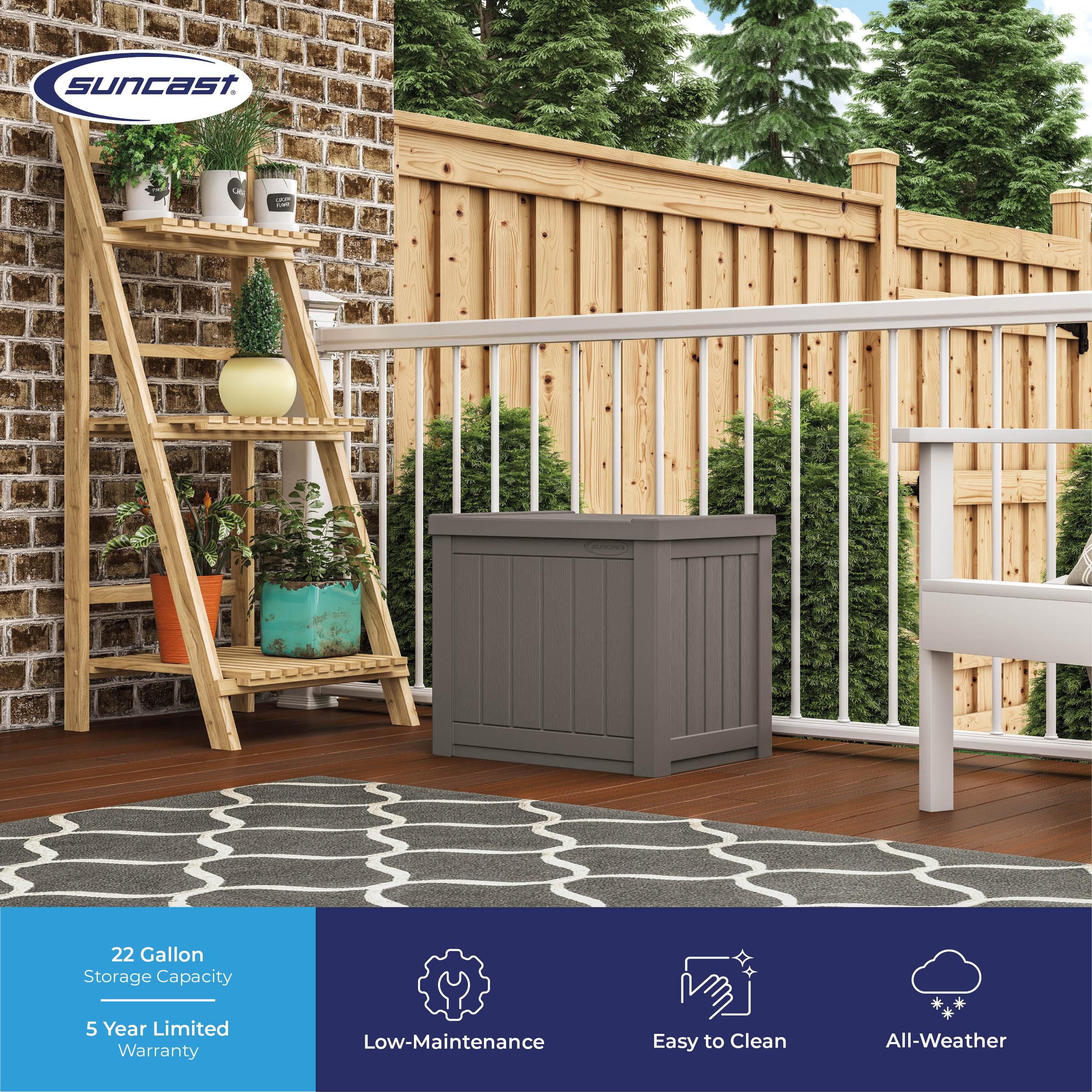 Suncast Suncast 22 Gallon Water Resistant Deck Box with Storage Seat