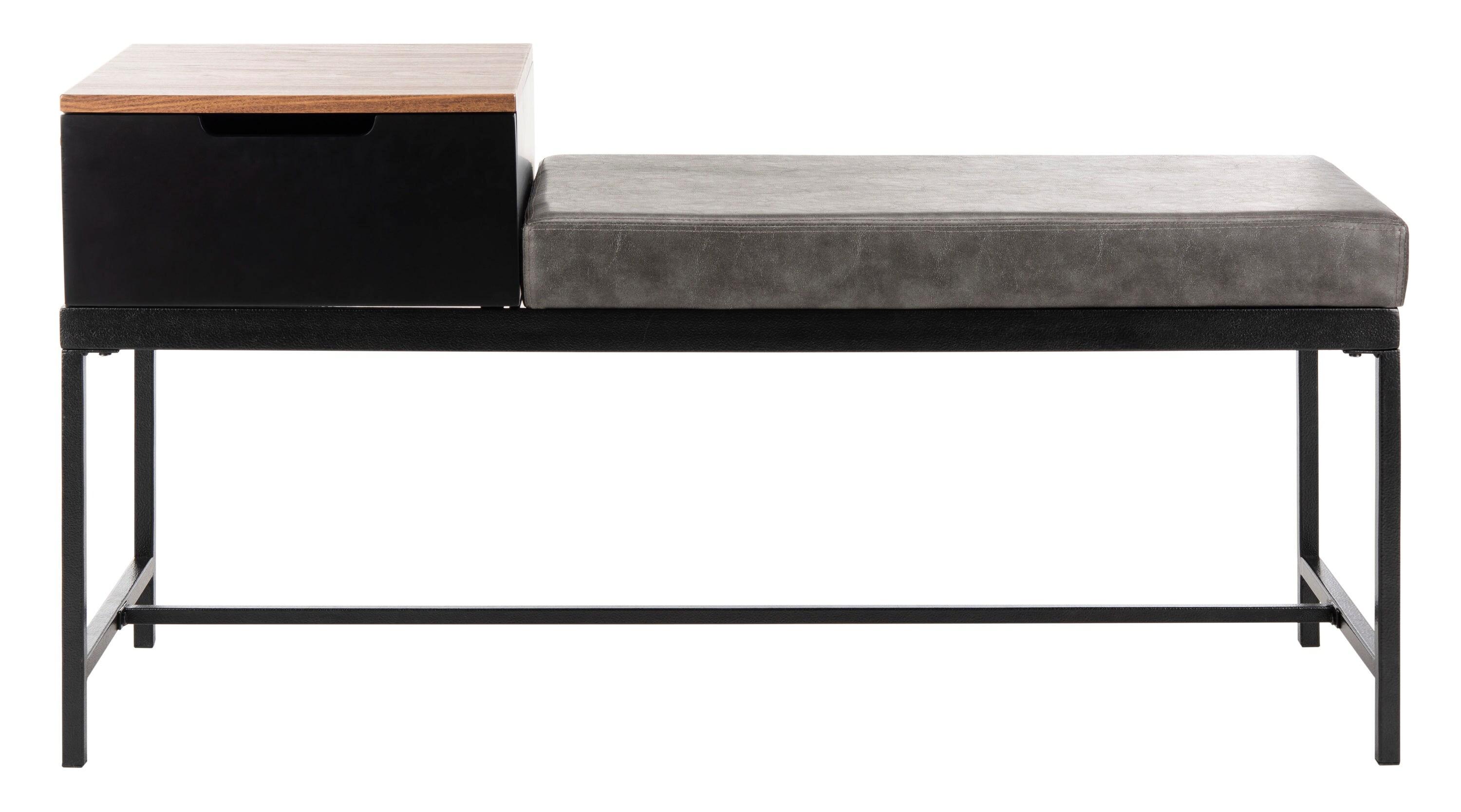 Maruka Bench with Storage - Brown/Grey - Safavieh