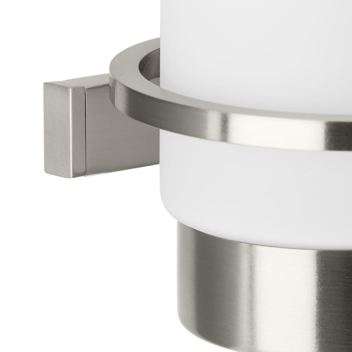 Progress Lighting Reiss 2-Light Vanity Light, Brushed Nickel, White Glass Shade