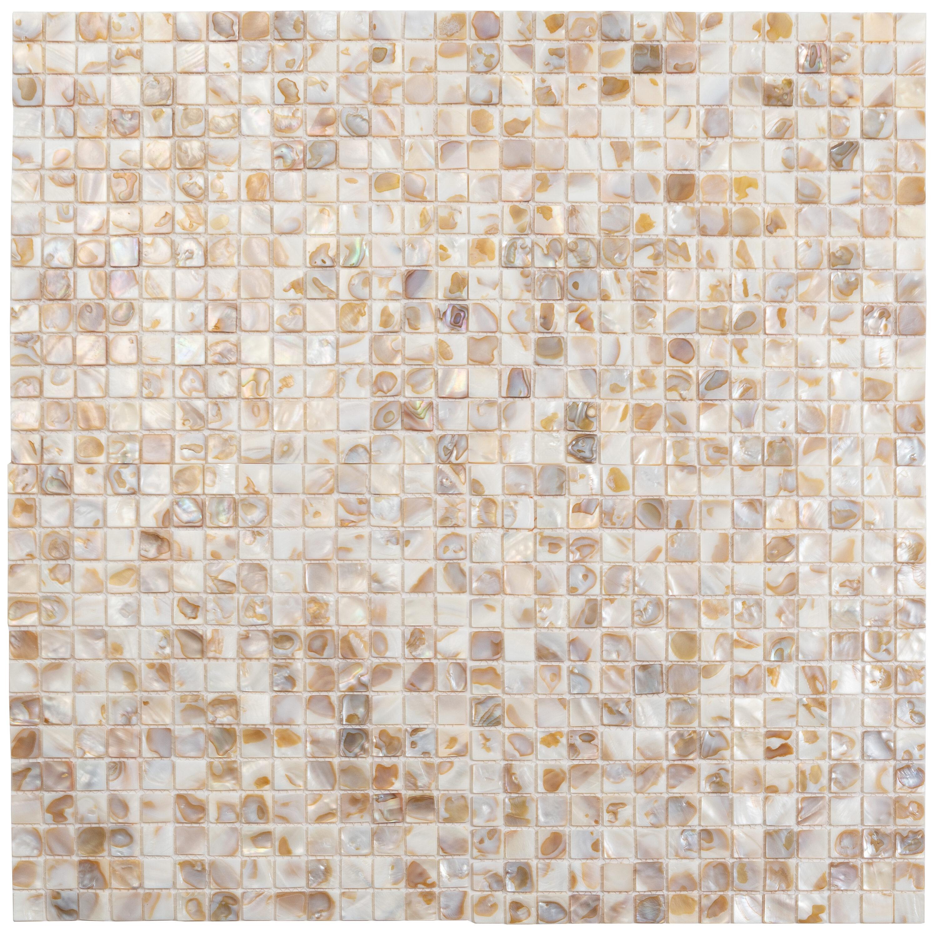 12" x 12" Seashell Grid Mosaic Wall & Floor Tile