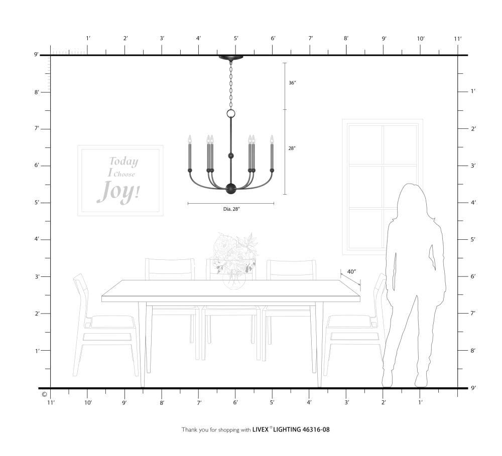 6 - Light Dimmable Chandelier
