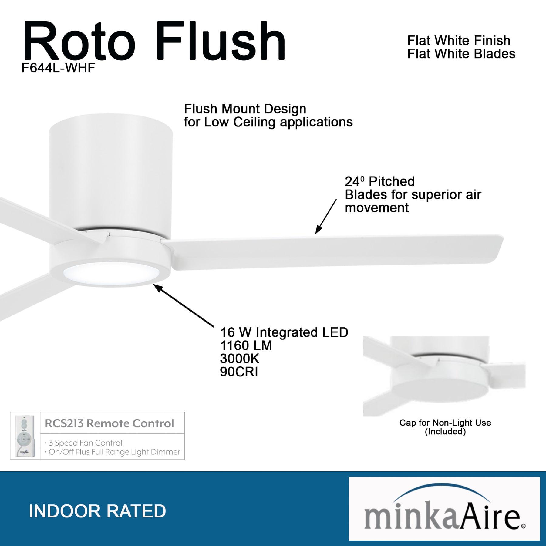 Roto Flush 52'' Ceiling Fan with LED Lights