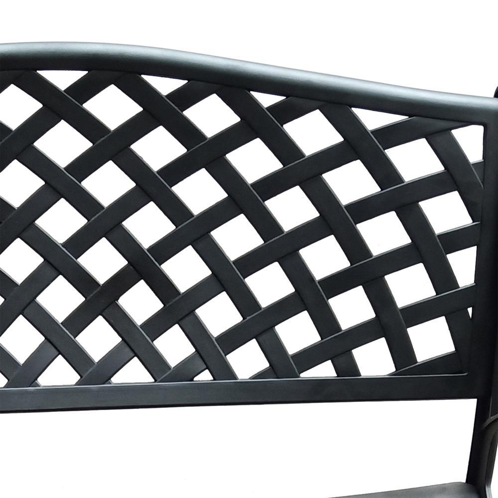 Modern Aluminum Patio Bench - Black - Oakland Living: Weather-Resistant, UV-Protected, Mold-Resistant