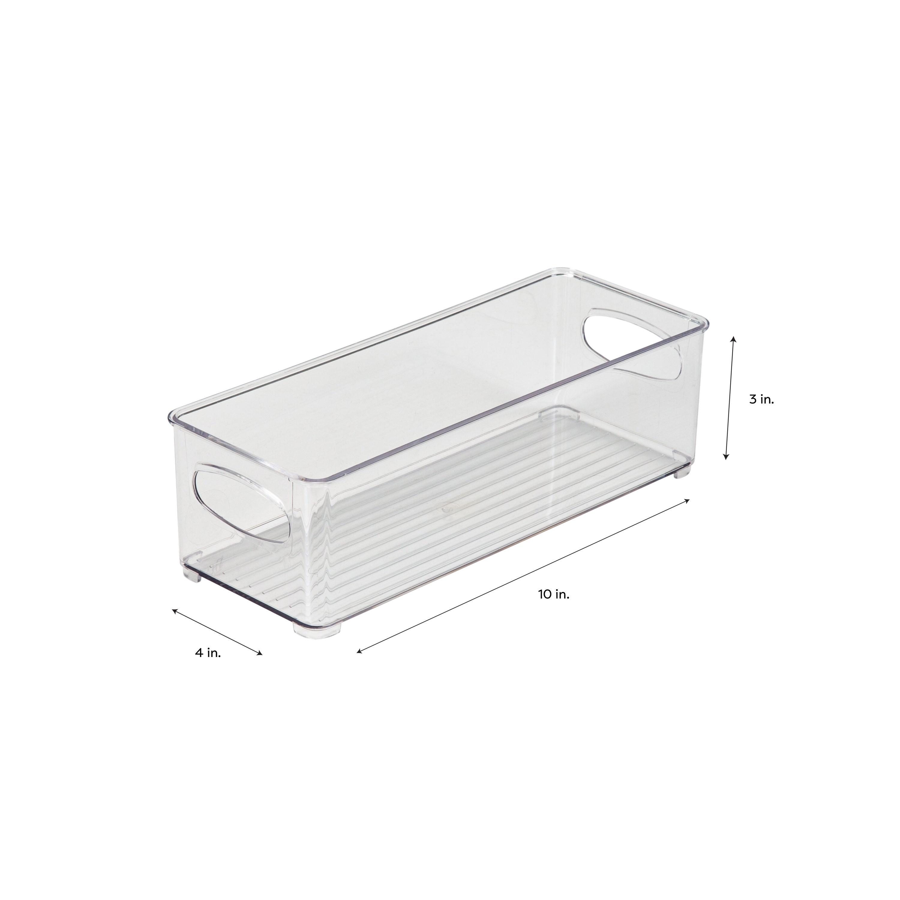 Simplify Small Narrow 10" x 4" Vertical Stripe Cabinet Organizer, Clear