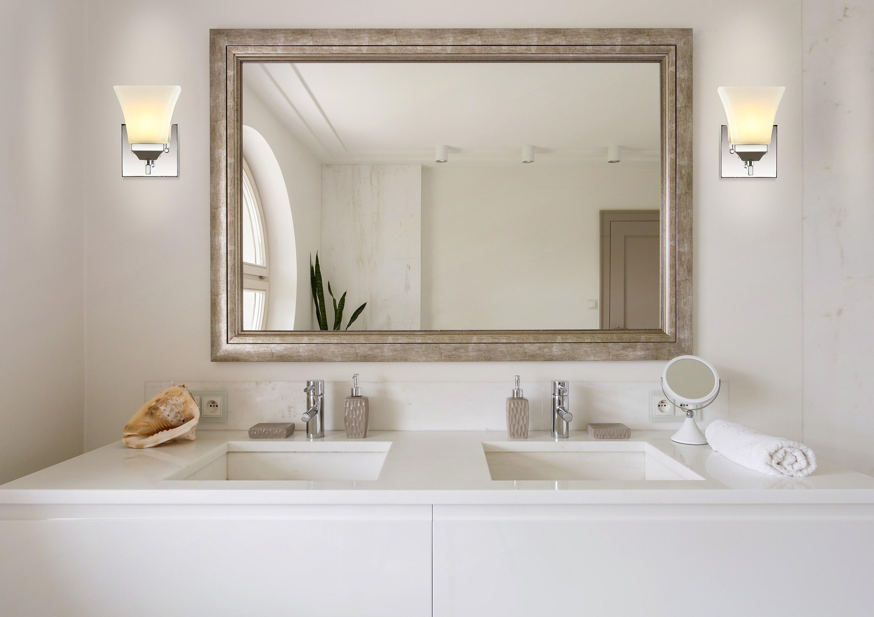 Staunton Chrome Polished 7.75" LED Vanity Light with Frosted Glass Shade