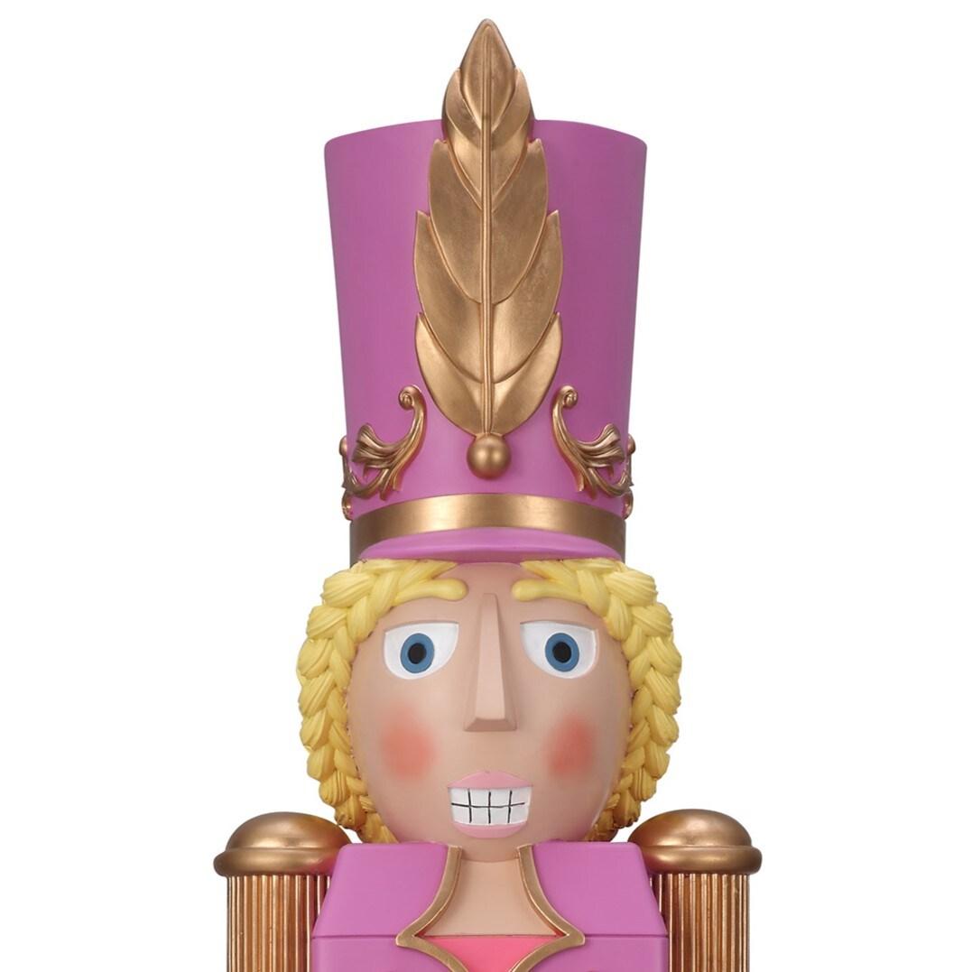 Haute Decor 48" Christmas Female Nutcracker Purple/Gold - Solid Resin Construction