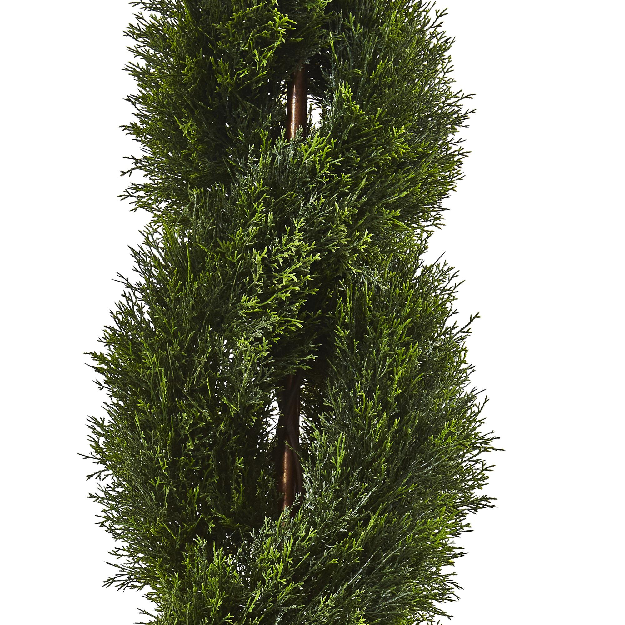 Nearly Natural Double Pond Cypress Spiral Topiary UV Resistant With 1036 Leaves