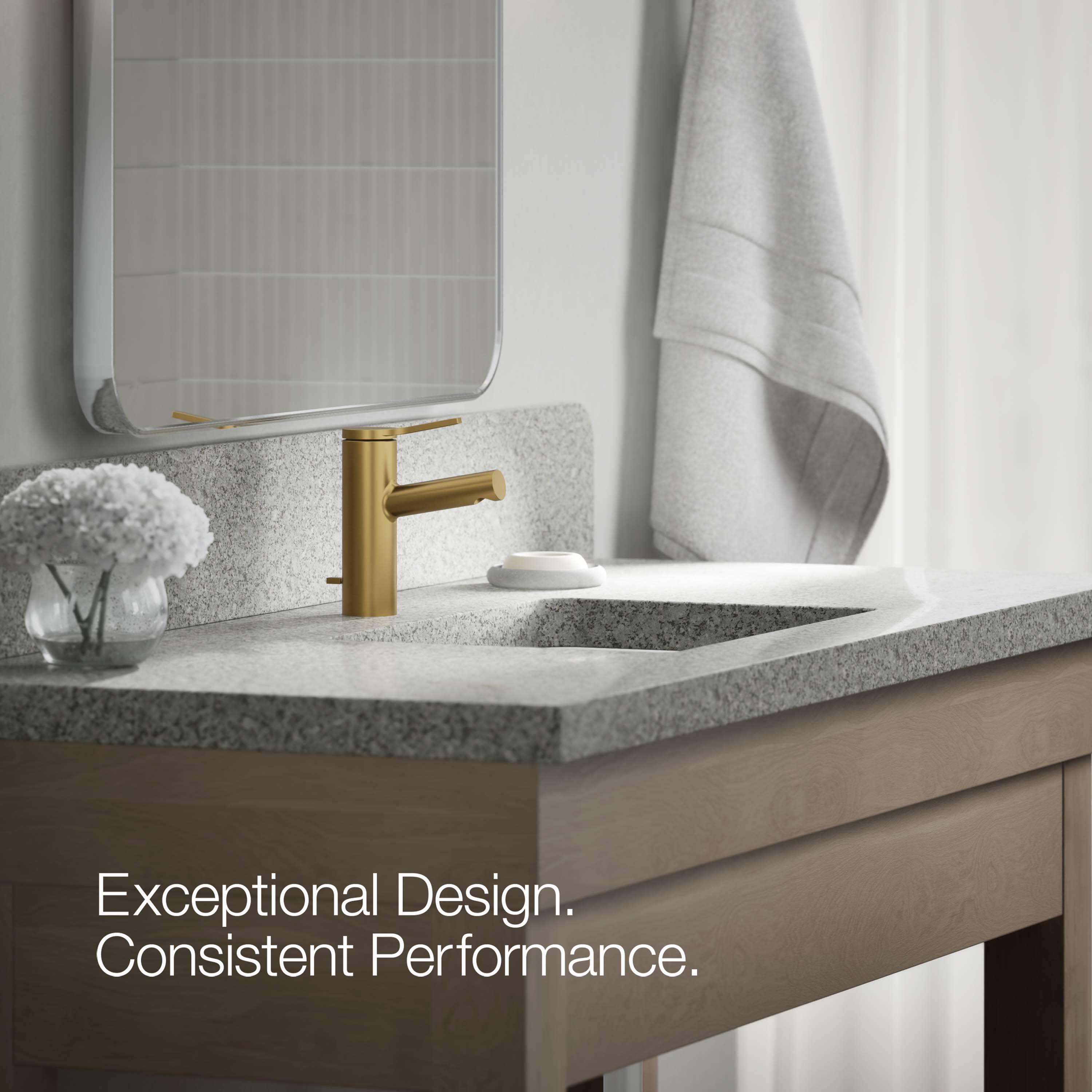 Kohler Elate Single-Handle Bathroom Faucet with Pop-Up Drain Assembly, One Hole Bathroom Sink Faucet, 1.2 gpm