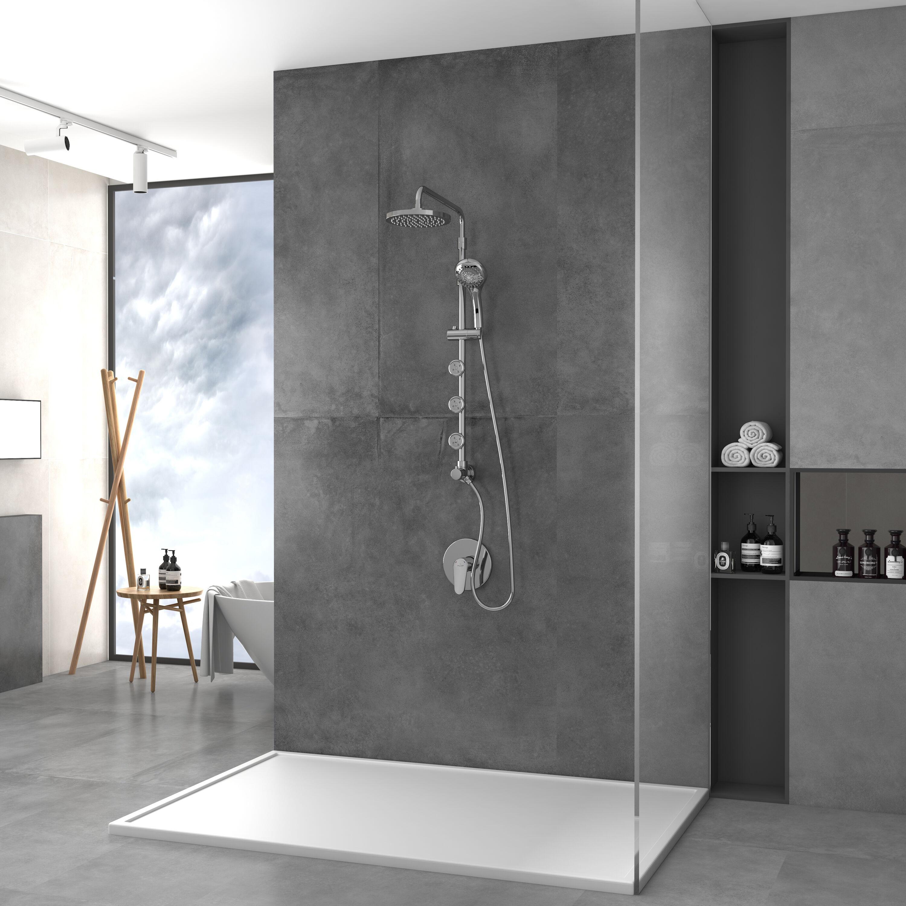 Chrome 8" Rain Shower System with Hand Shower and Body Jets