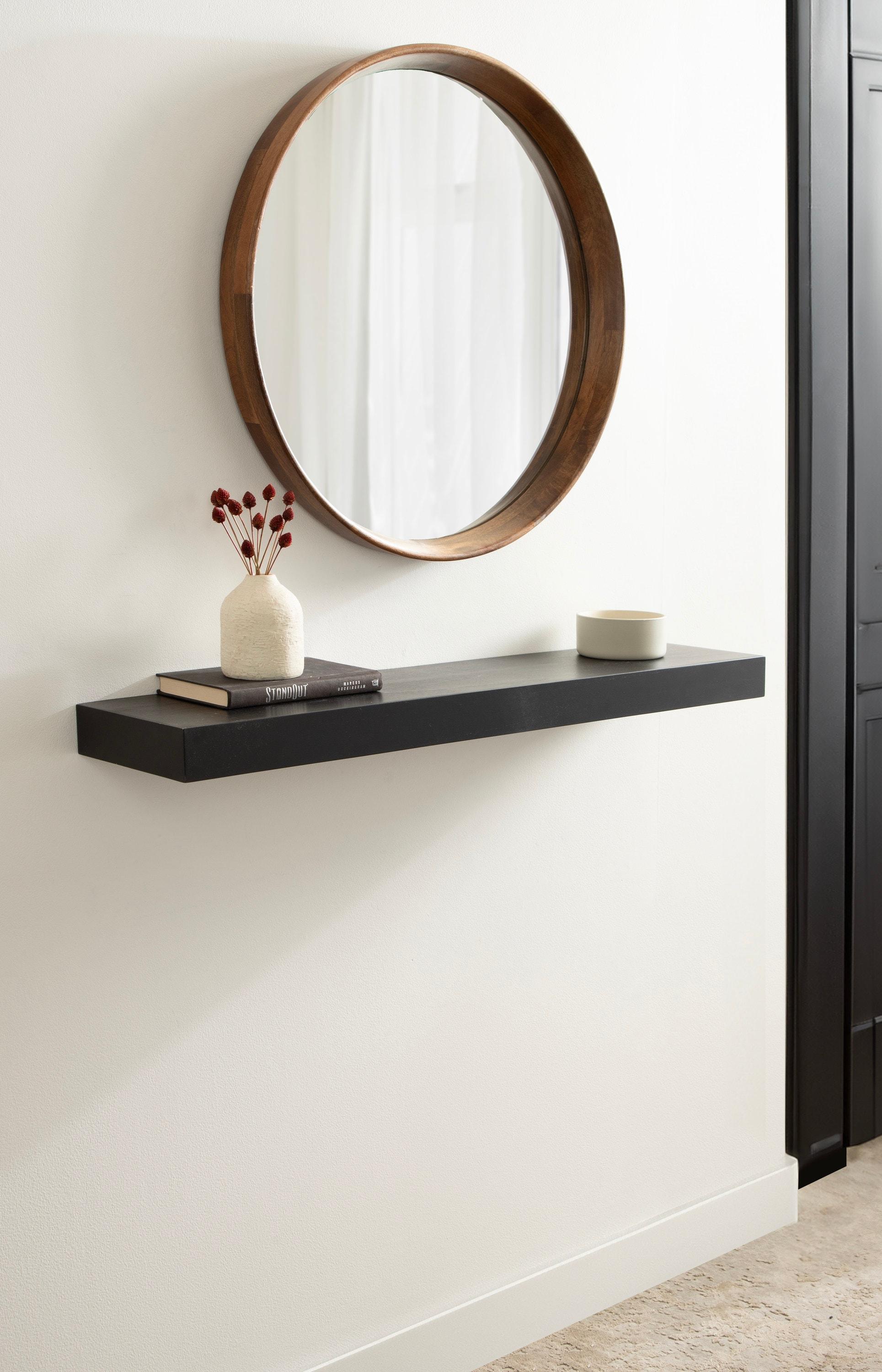 Kate & Laurel All Things Decor 36"x8" Havlock Wood Floating Shelf Black