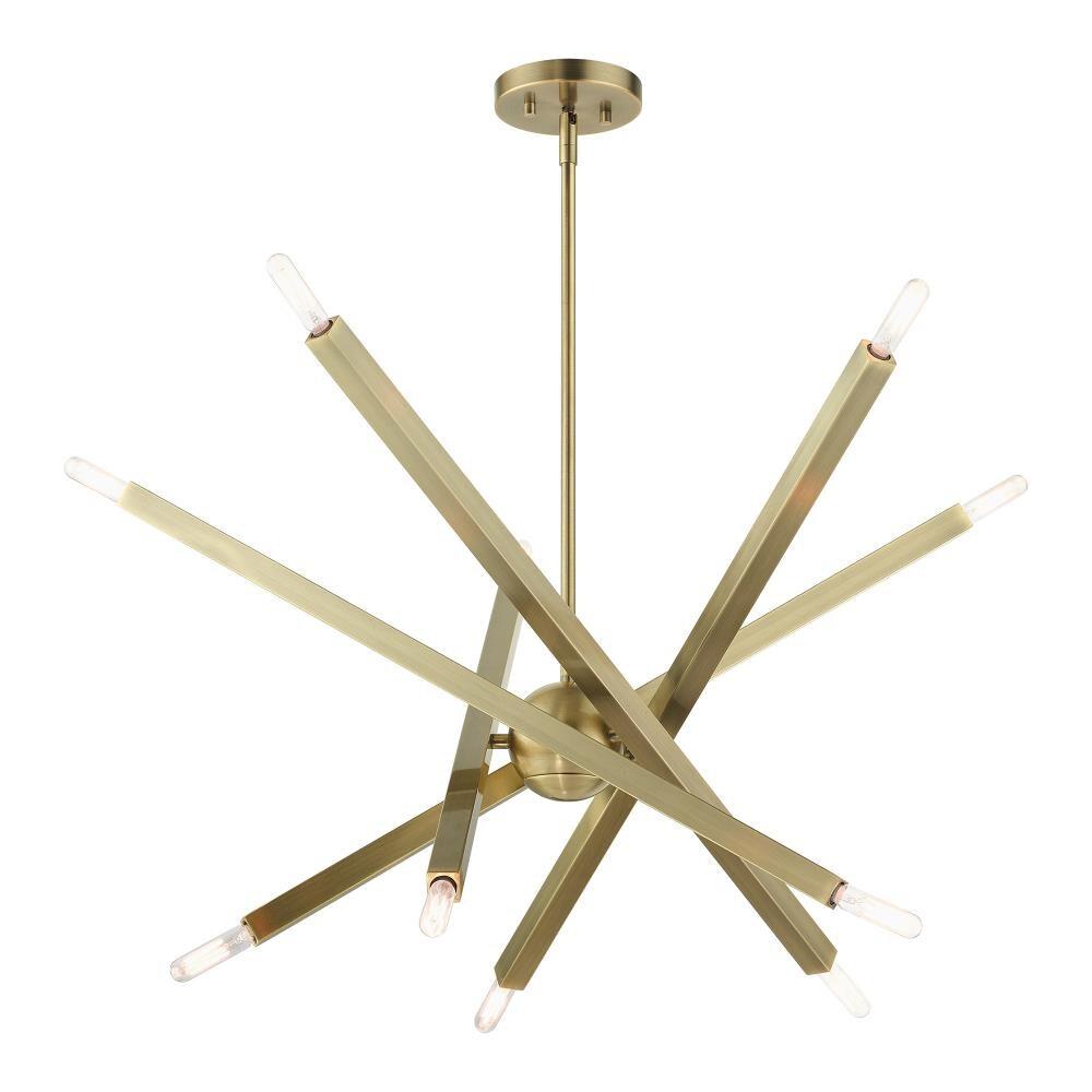 Livex Lighting Moco 10 - Light Chandelier in  Antique Brass