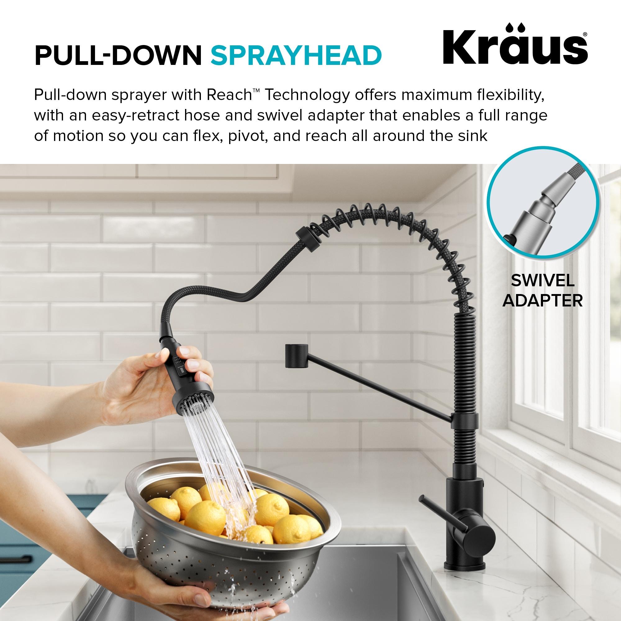 KRAUS Bolden Commercial Style 2-Function Single Handle Pull Down Kitchen Faucet