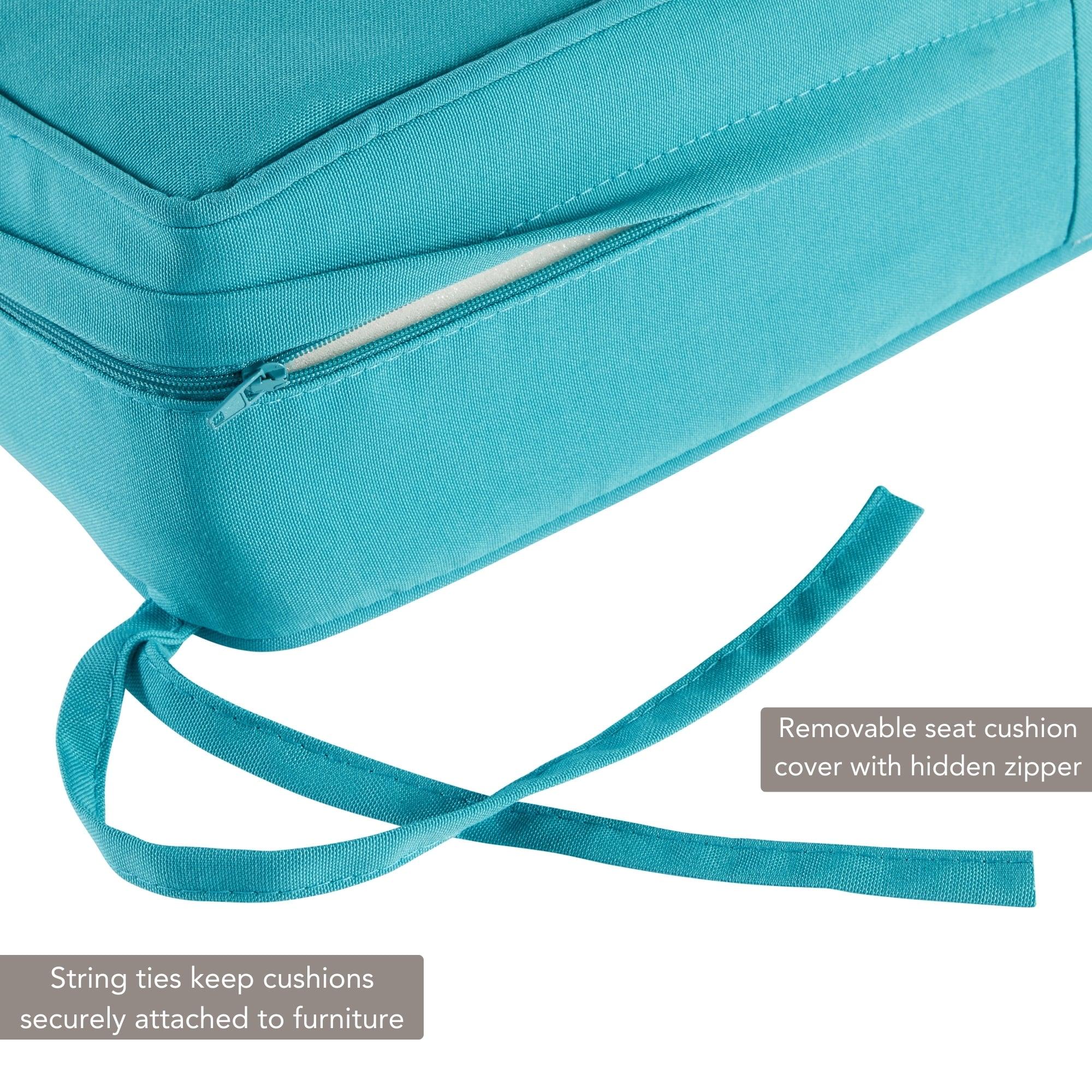 Greendale Home Fashions 2-Piece Teal 24"W Premium Deep Seat Cushion Set