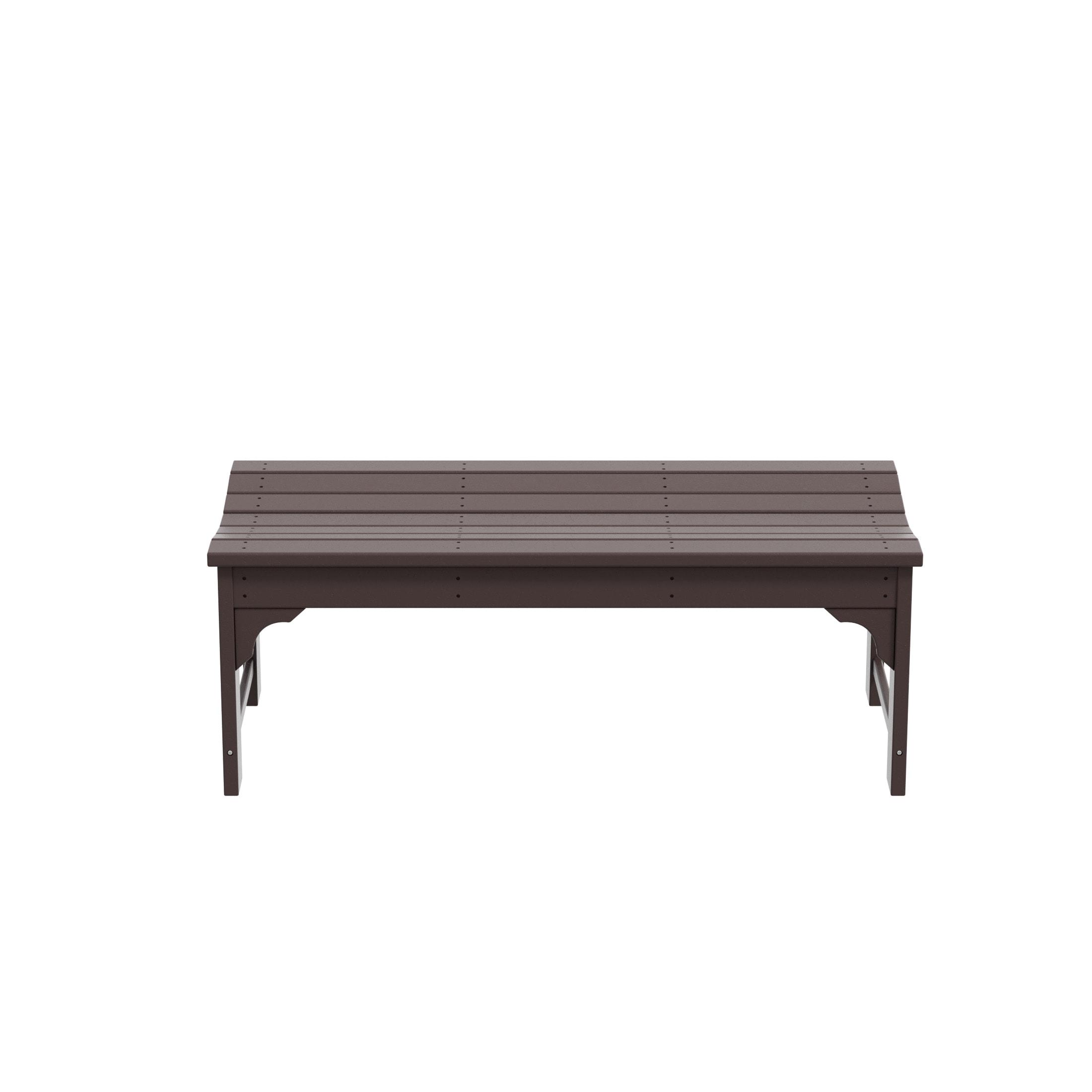 Westin Outdoors Malibu WO 48" Length Backless Poly Wood Outdoor/Garden Bench, Dark Brown