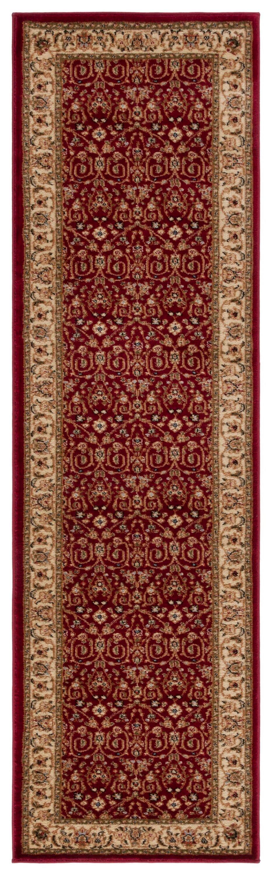 Lyndhurst LNH312 Power Loomed Runner Rug - Red/Ivory - 2'3"x18' - Safavieh.