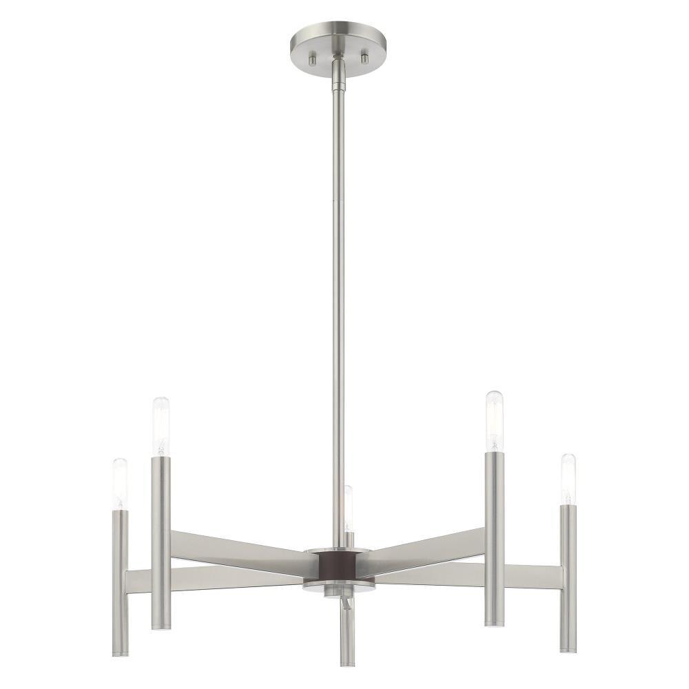 Livex Lighting Copenhagen 5 - Light Chandelier in  Brushed Nickel
