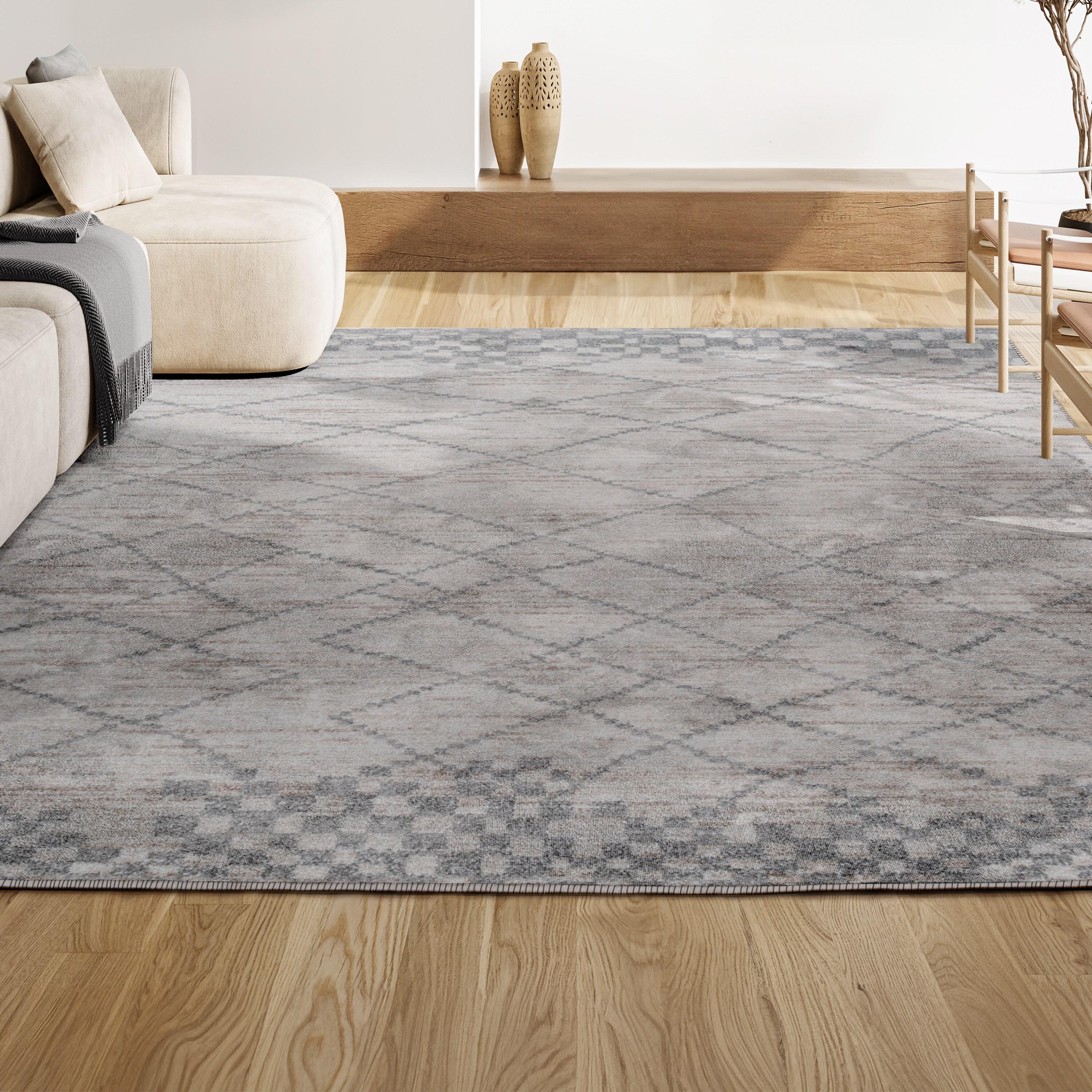2'x8' Asilah Moroccan Modern Diamond Runner Rug, Light Gray - JONATHAN Y