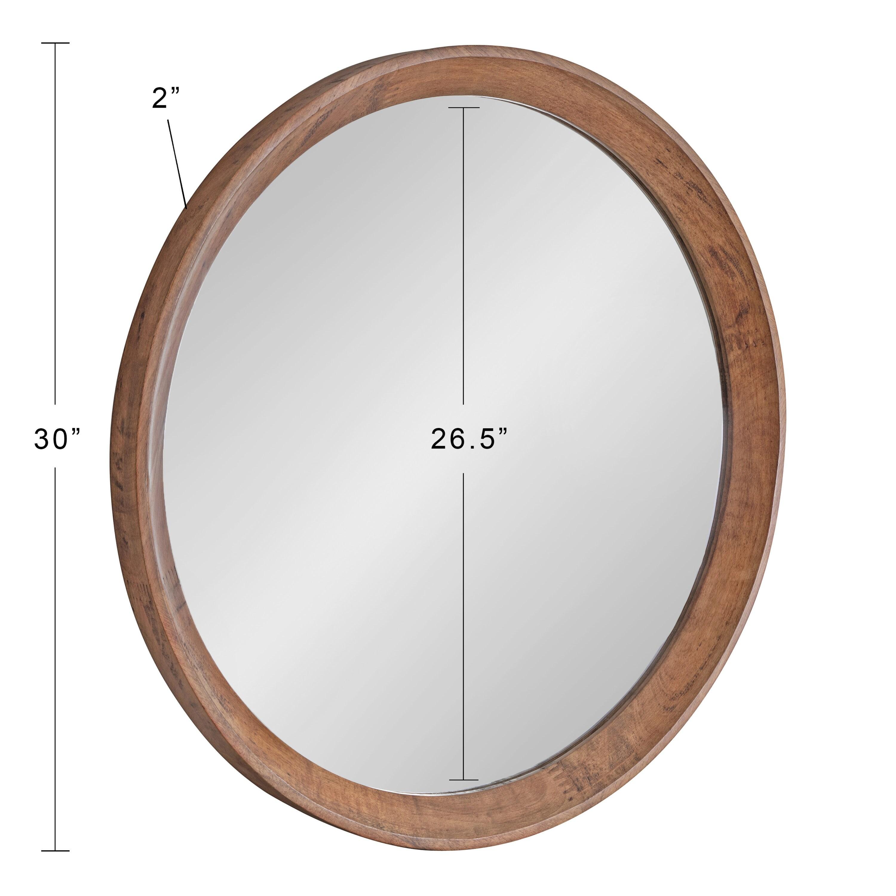 30" Hartman Round Wall Mirror Brown - Kate & Laurel All Things Decor