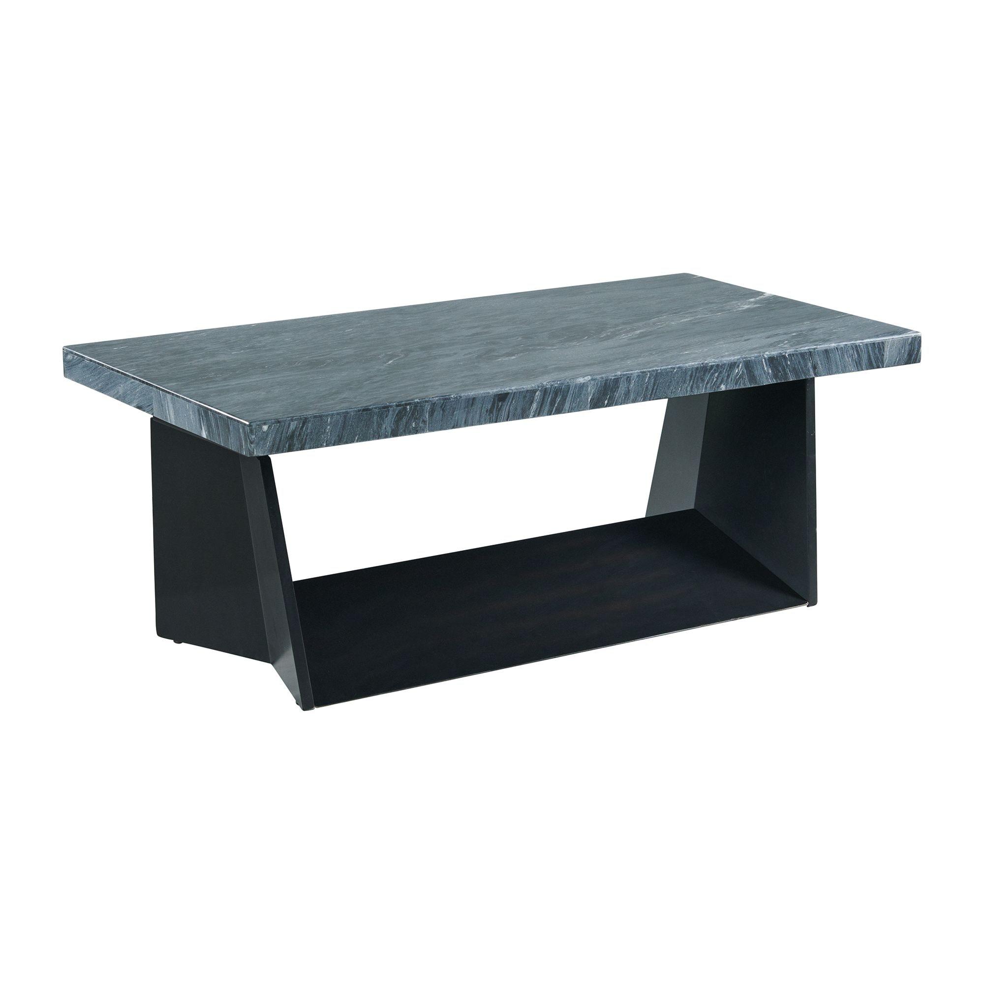 Tobias Coffee Table with Marble Top Dark Gray - Picket House Furnishings: Contemporary Rectangle, Birch Veneer Base