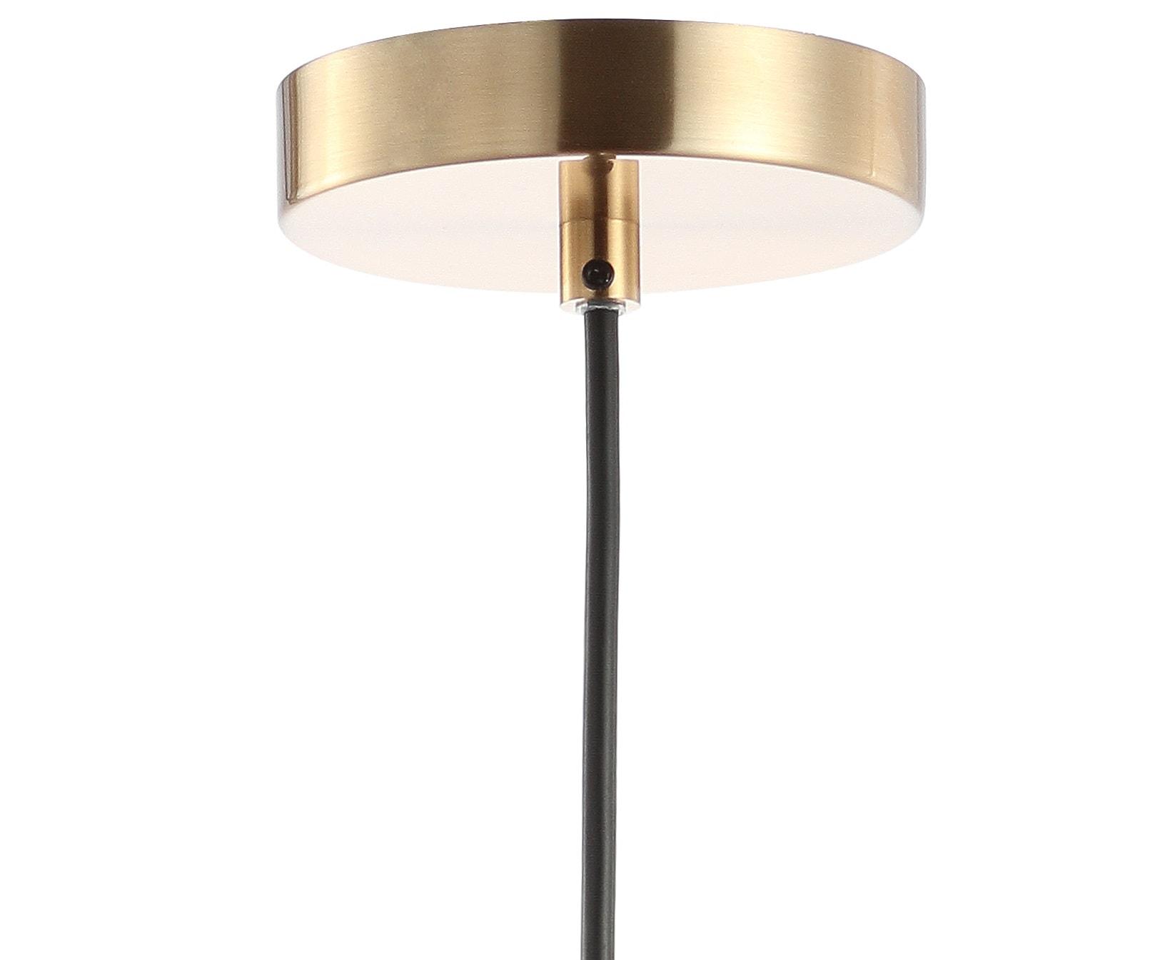 JONATHAN Y JYL6131A Apollo 6" Metal LED Pendant Contemporary Dimmable Adjustable Dining Room Living Room Kitchen Foyer Bedroom Hallway, Black/Brass Gold