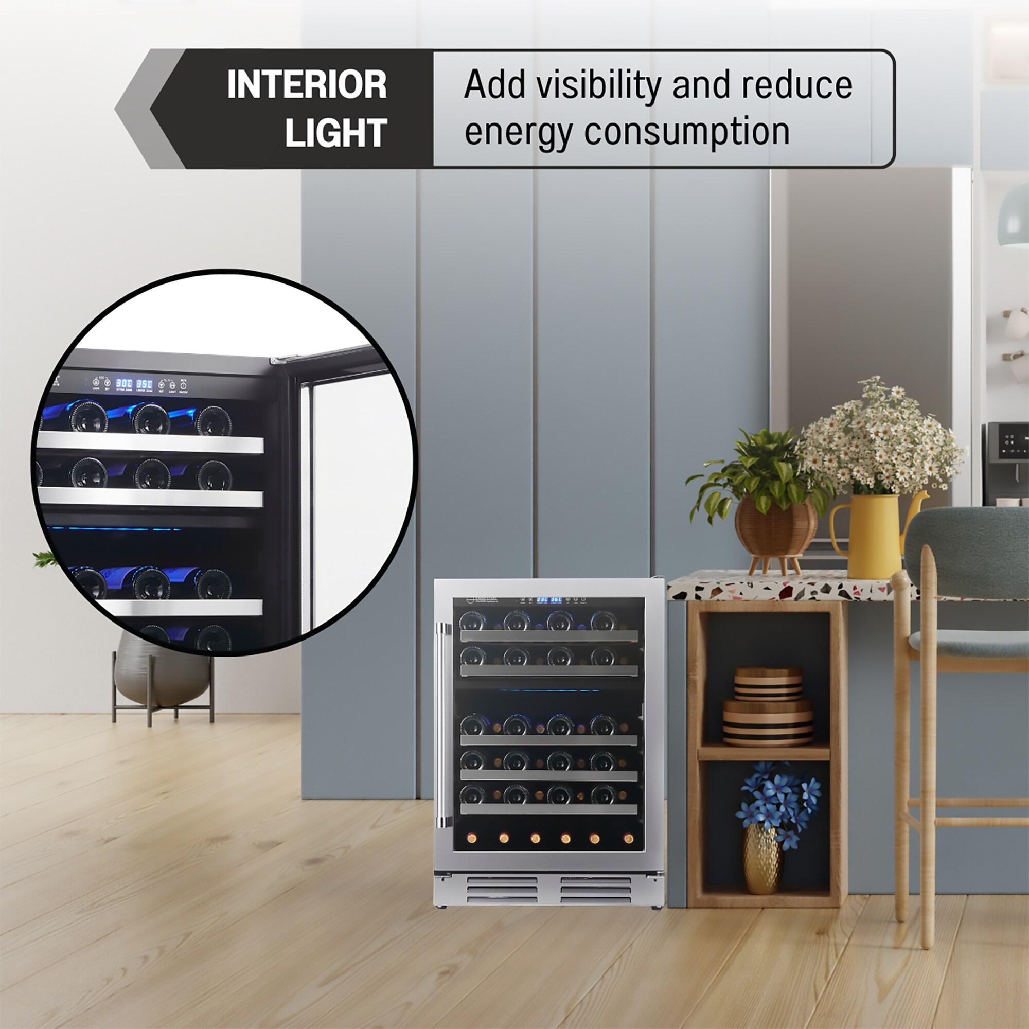 Equator Advanced Appliances Dual Zone 52-Bottle Free Standing/Built-in Wine Cooler Stainless 110V