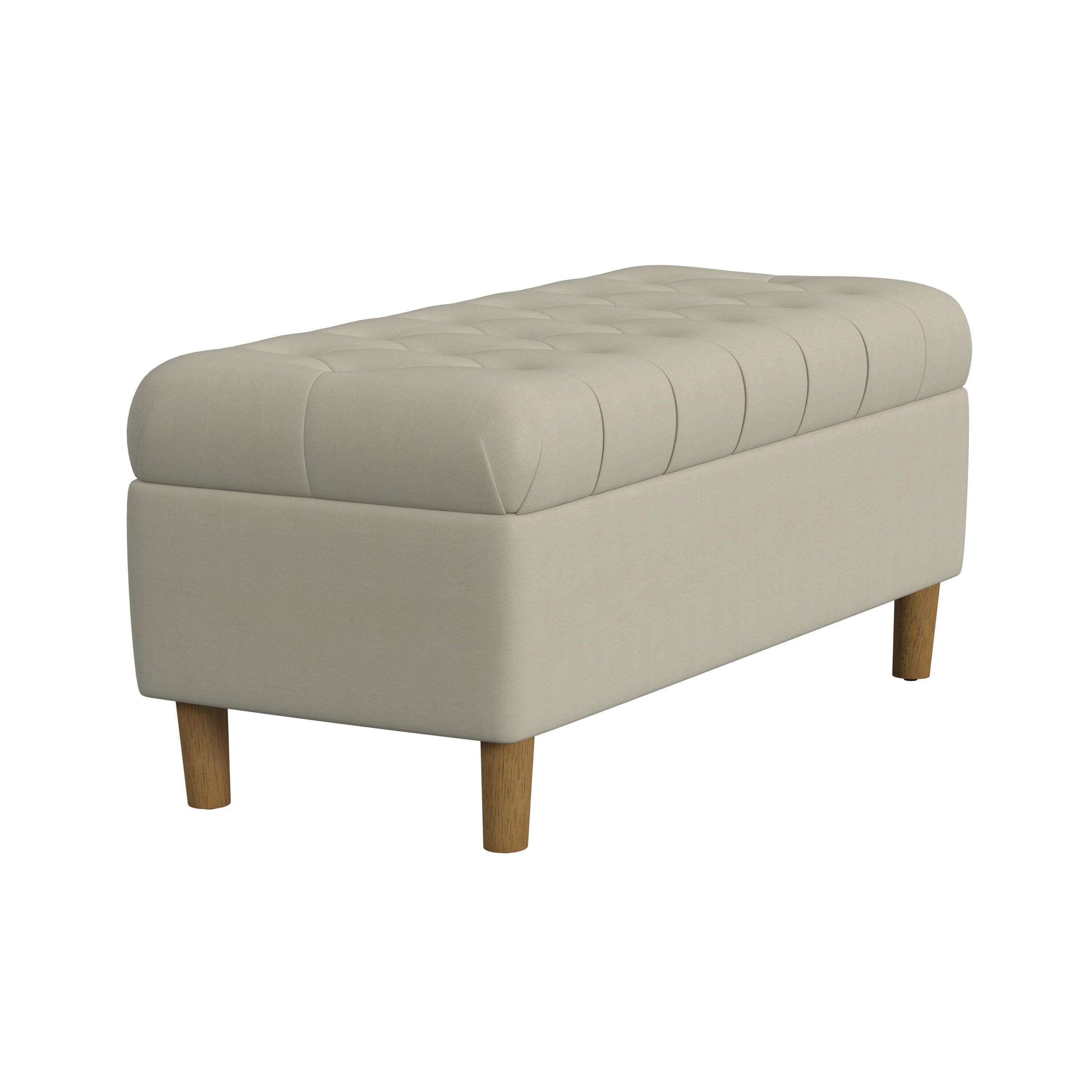 HomePop Velvet Upholstered Storage Bench