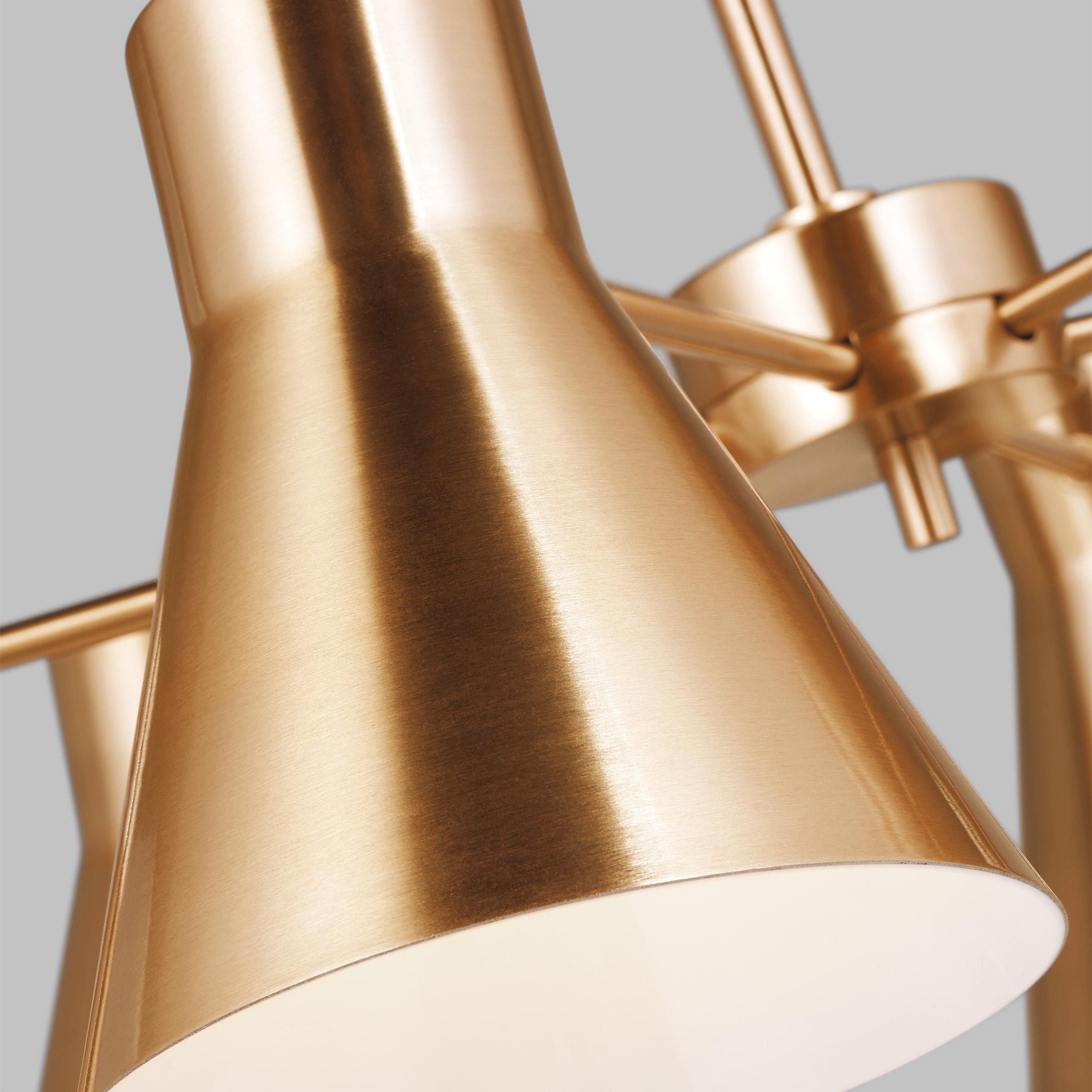 Generation Lighting Chet 6 -Light Satin Brass Modern/contemporary For Use in Dining Rooms, Foyers, Living Rooms Chandelier