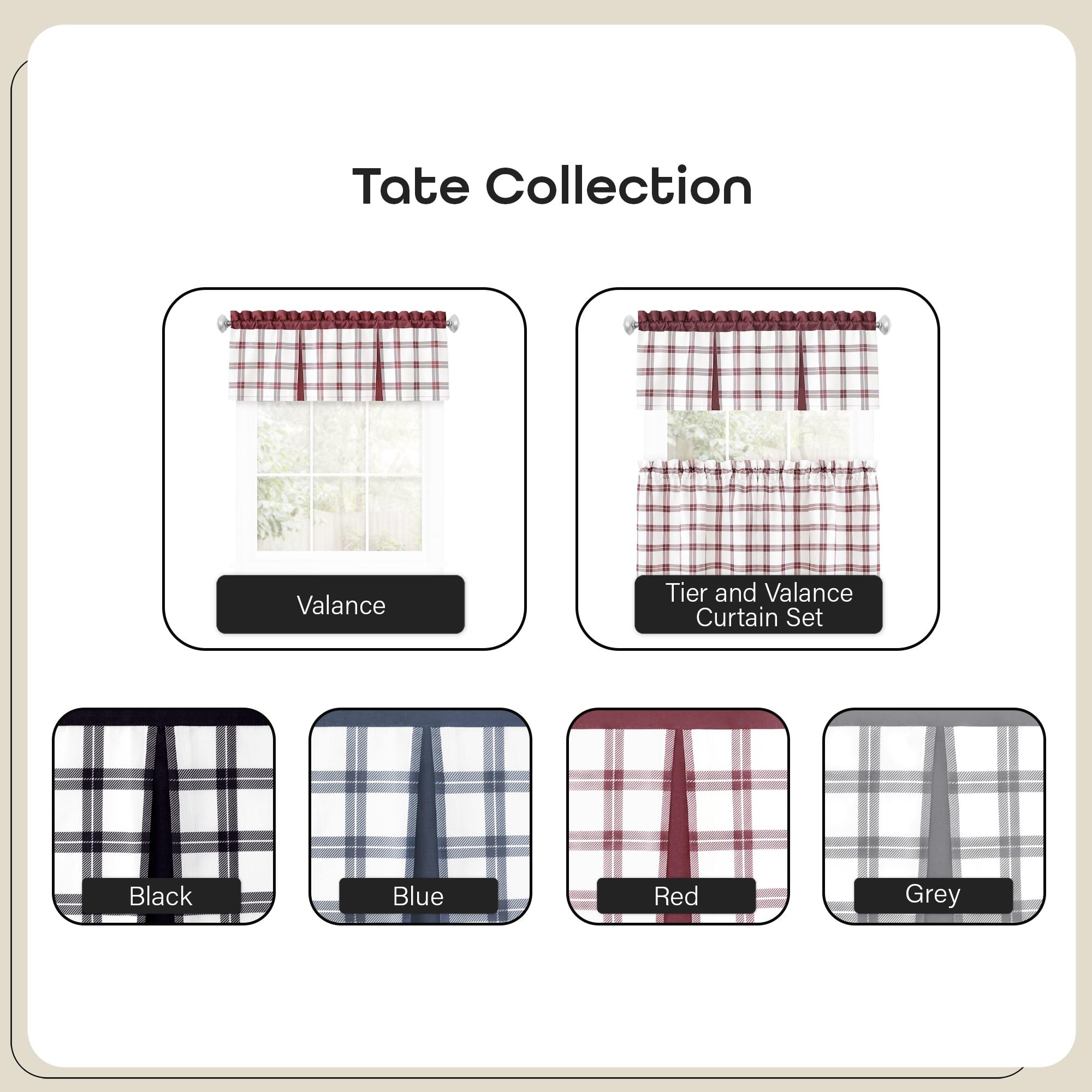 Achim Importing Co Plaid Tailored 58'' W Kitchen Curtain