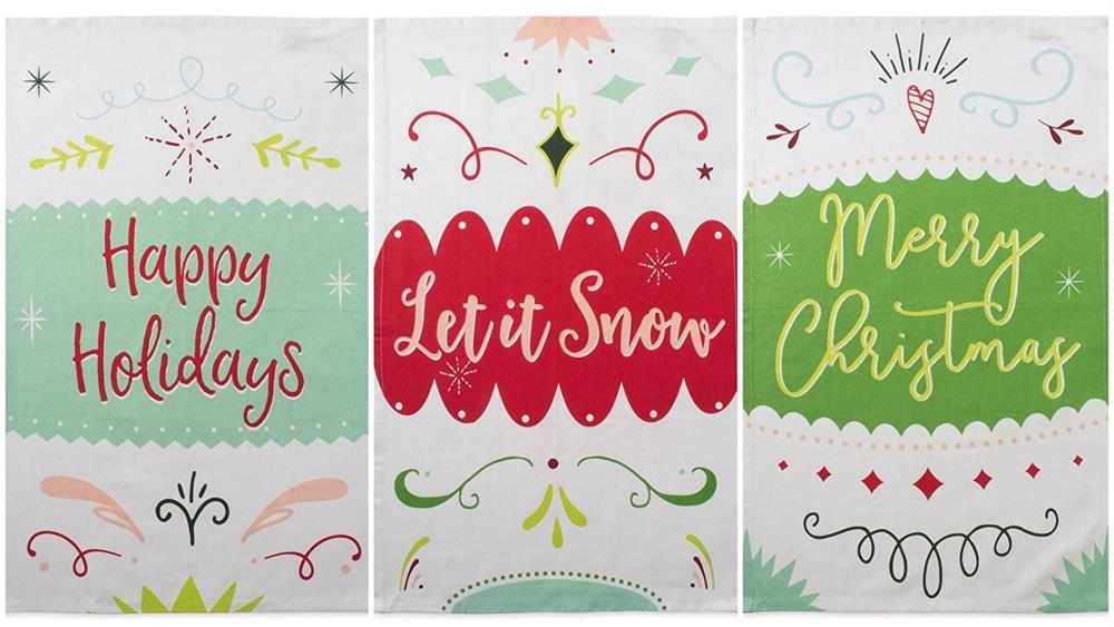 Assorted Winter Wishes Holiday Printed Dishtowel (Set of 3)