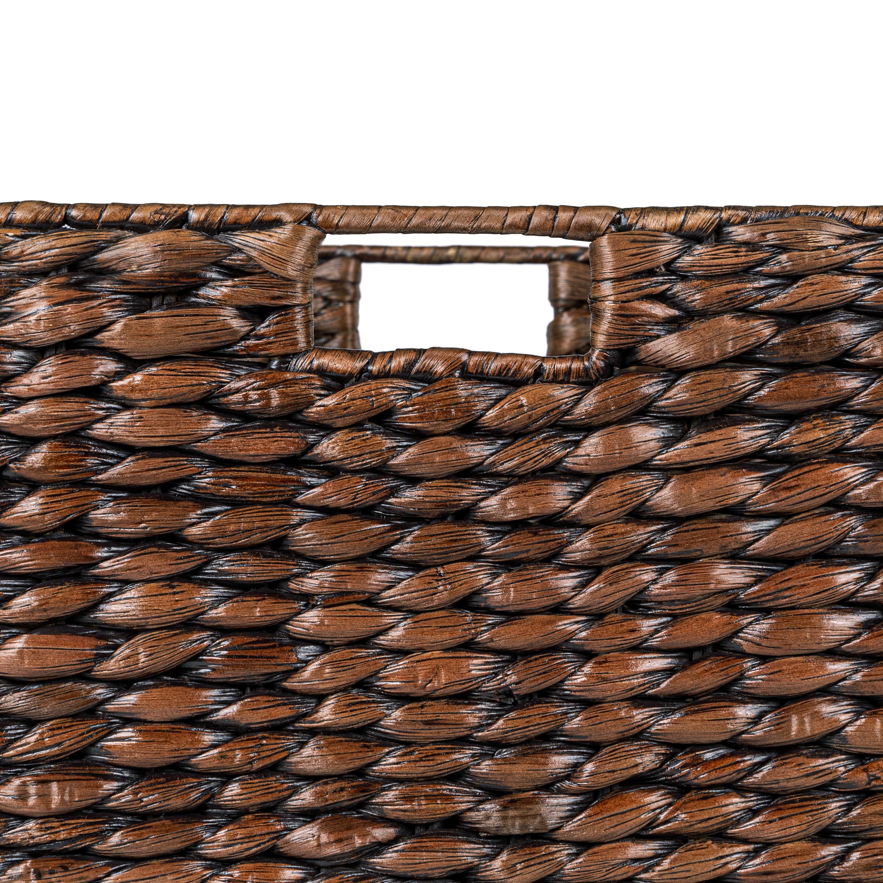 Traditional Assorted Hand-Woven Hyacinth/Iron Baskets (Set of 10)