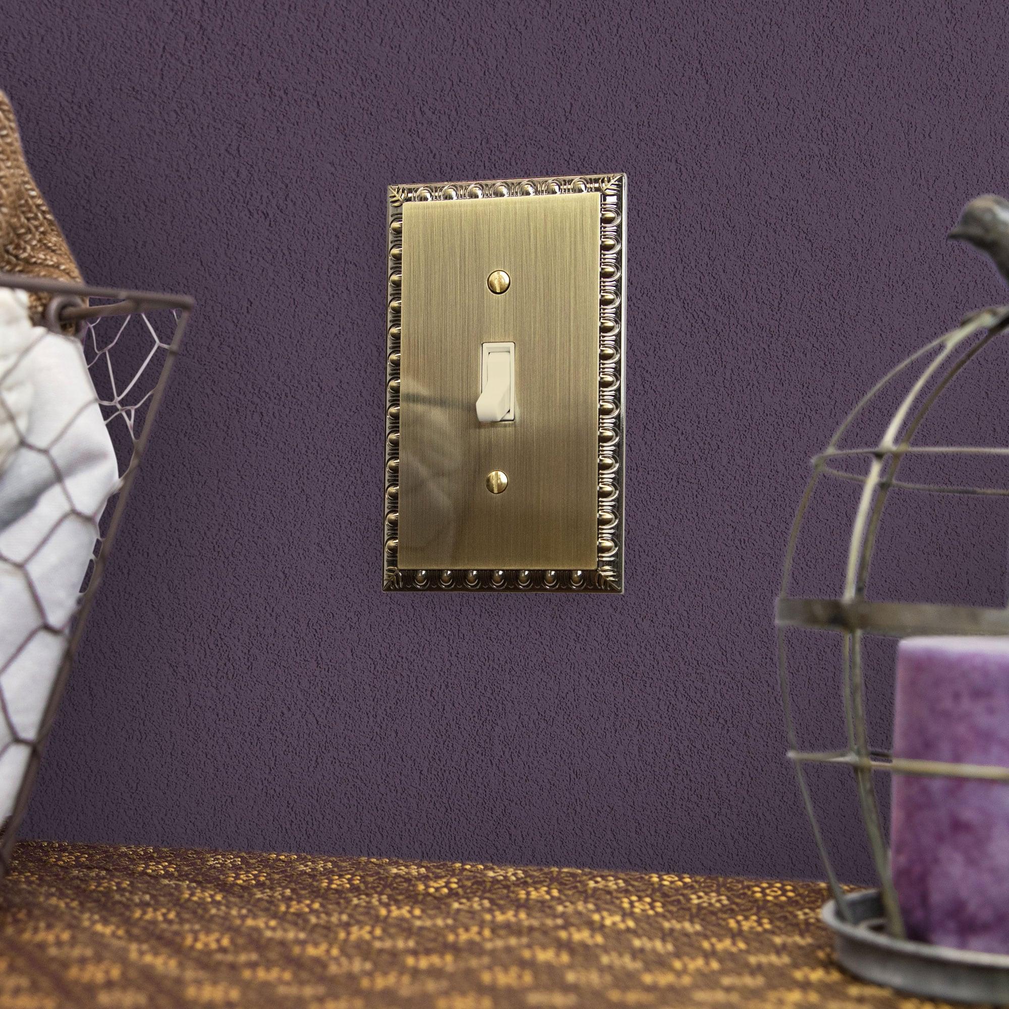 Brushed Brass Double Toggle Cast Metal Wallplate