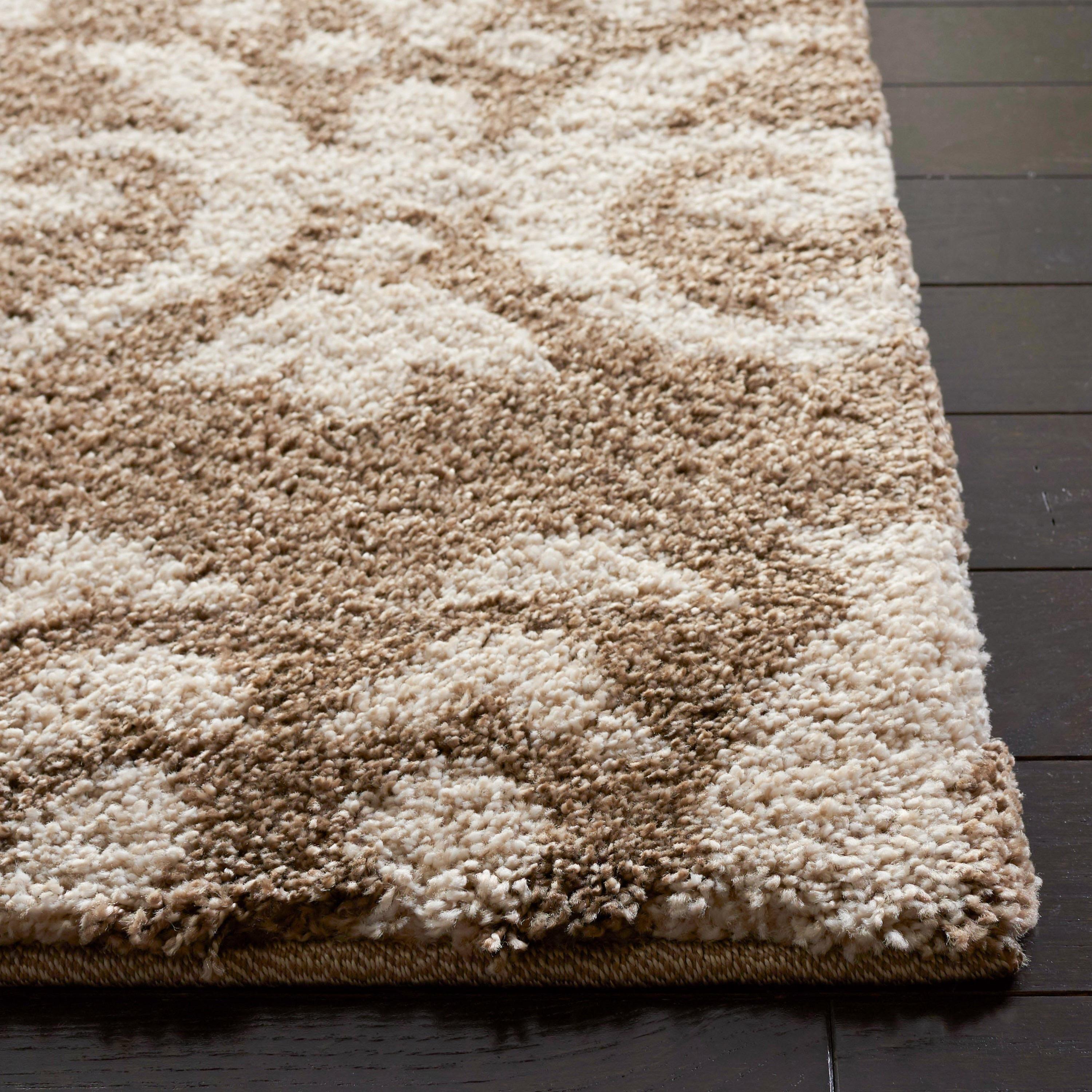 Florida Shag SG460 Power Loomed Indoor Area Rug - Beige/Cream - 8'x10' - Safavieh