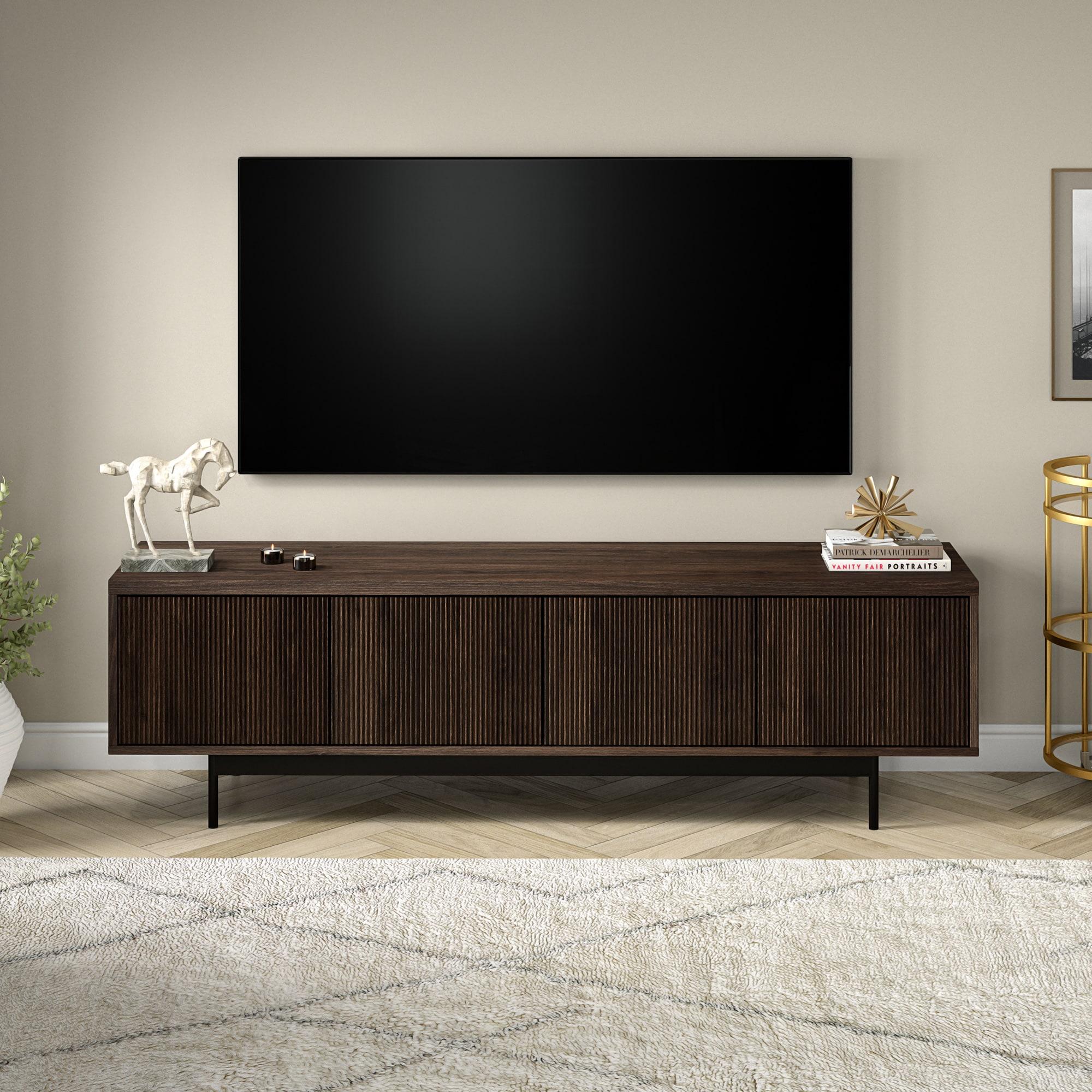 Evelyn&Zoe Whitman Rectangular TV Stand for TV's up to 75" in Alder Brown