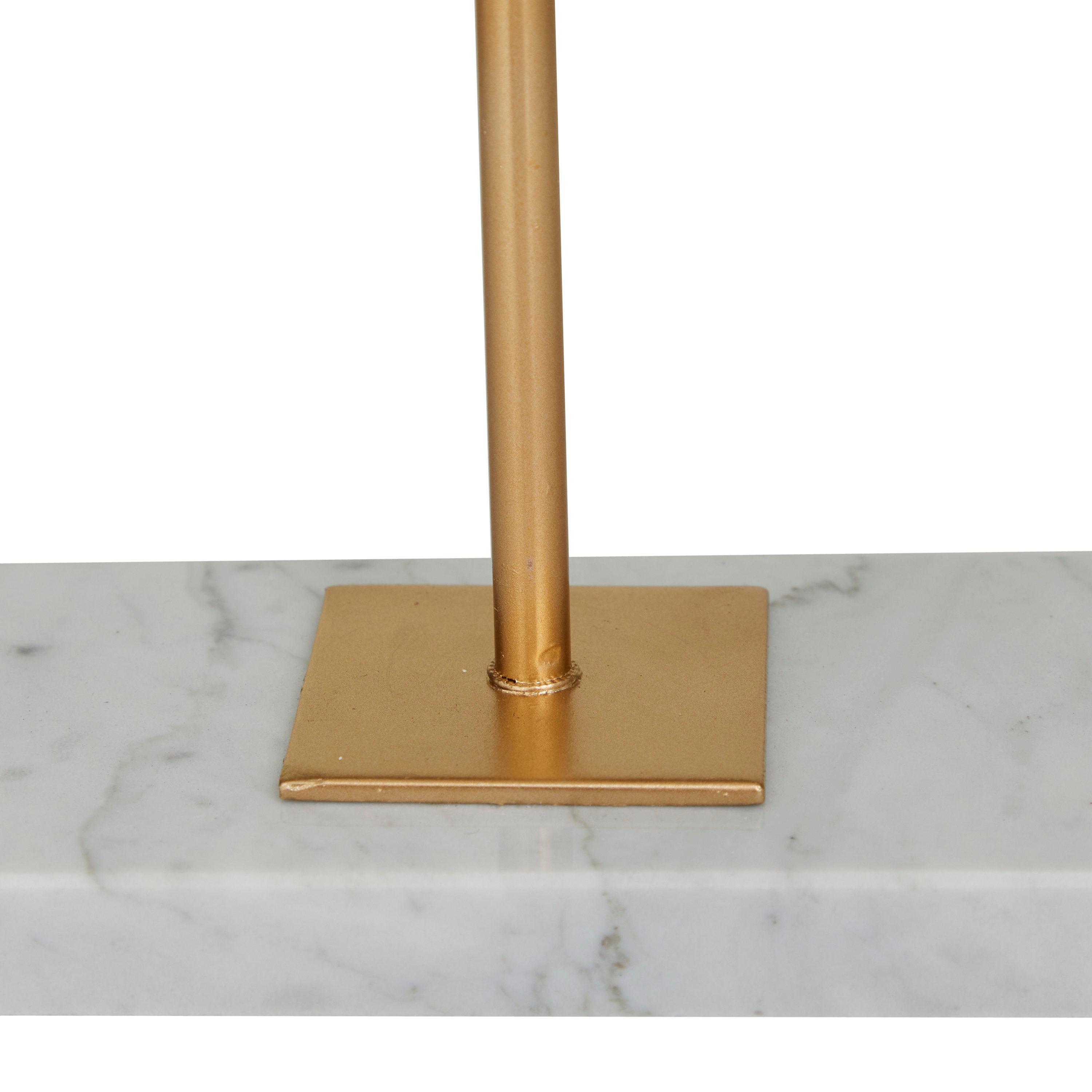 12" x 13" White Polystone Cut-Out Abstract Sculpture with Marble Stand, by DecMode