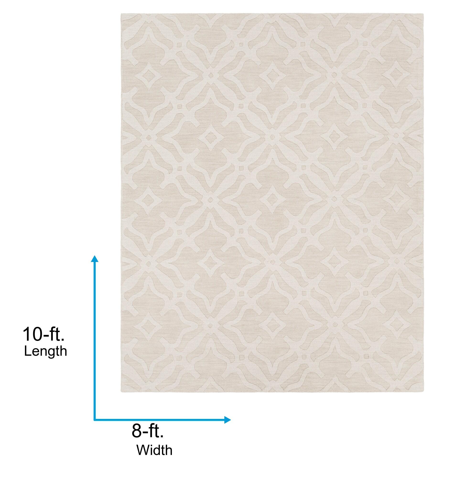 Handmade Blue Wool Medallion Tufted 8' x 10' Rug