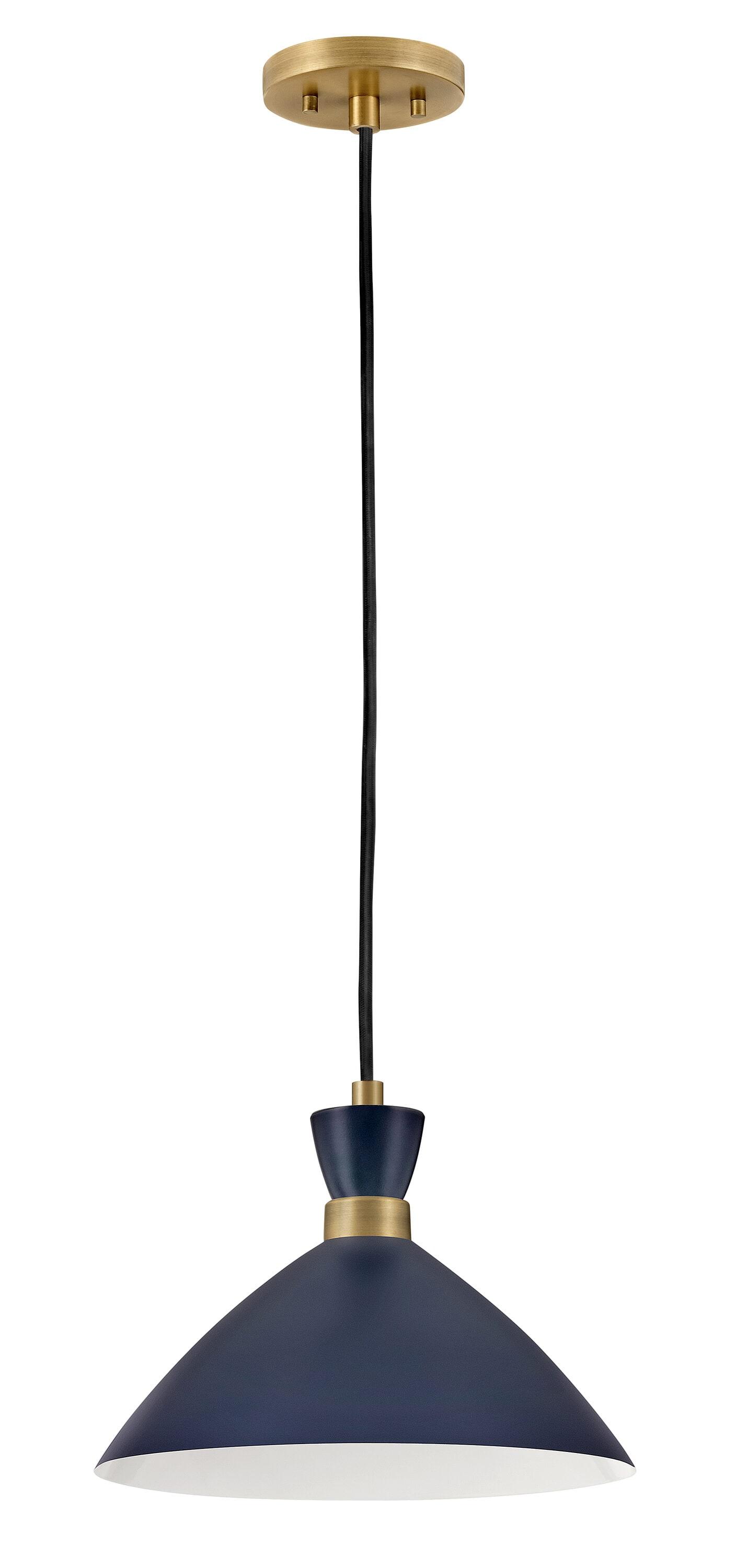 Lark Simon 1 - Light Pendant in  Matte Navy/Heritage Brass
