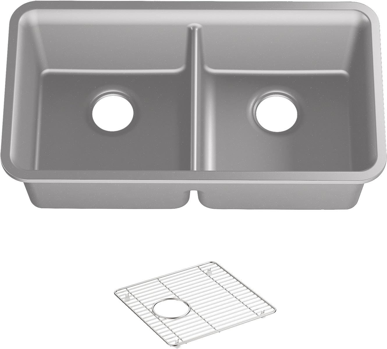 Cairn® 34" L x 18" W Under-Mount Double-Equal Kitchen Sink
