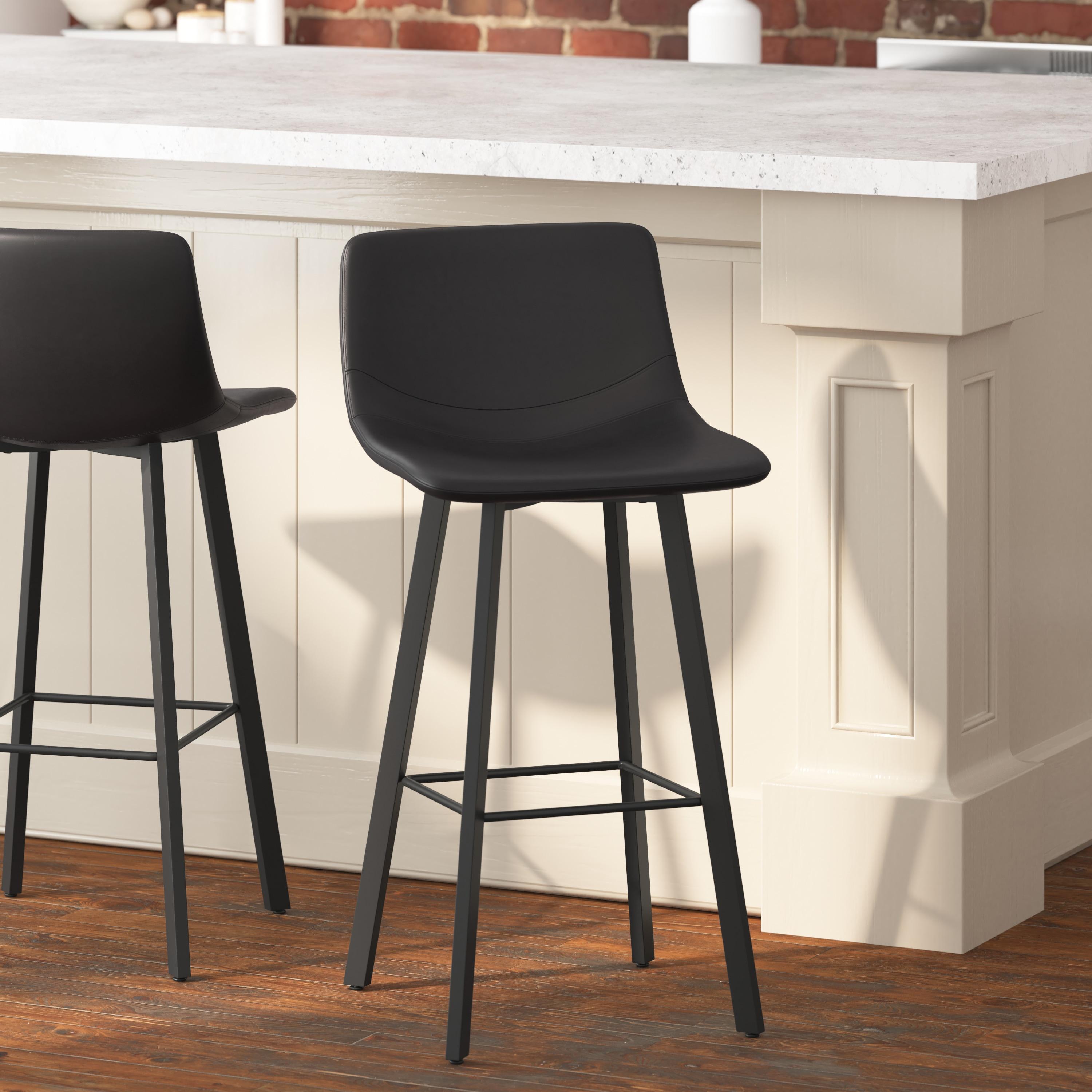 Brandy Upholstered Counter Stool with Metal Frame (Set of 2)