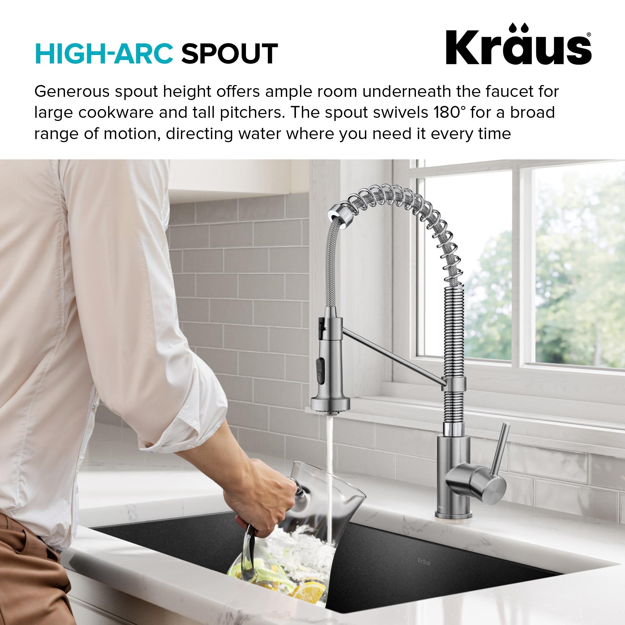 KRAUS Bolden Commercial Style 2-Function Single Handle Pull Down Kitchen Faucet