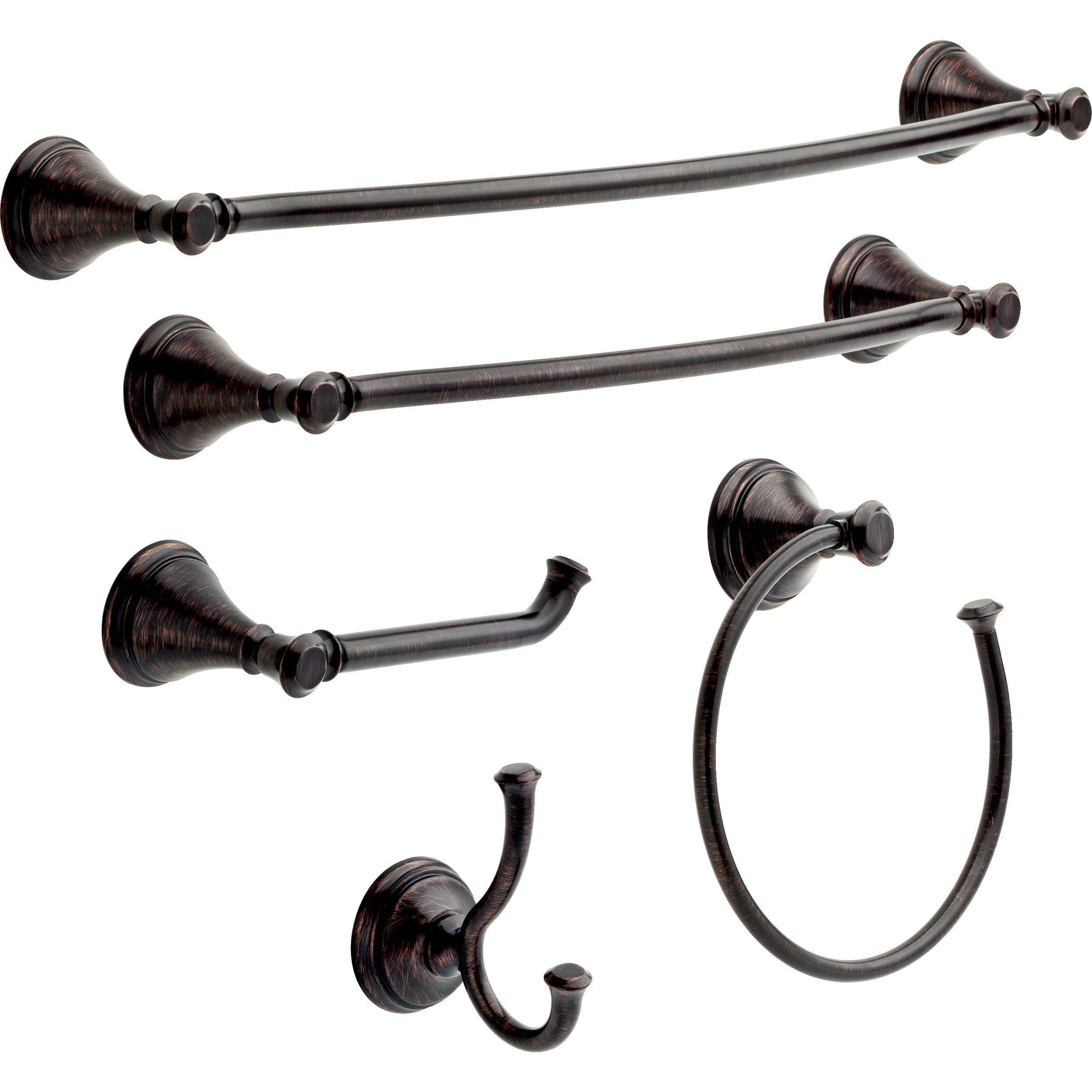 Delta Cassidy Venetian bronze Double -Hook Wall mount Towel Hook