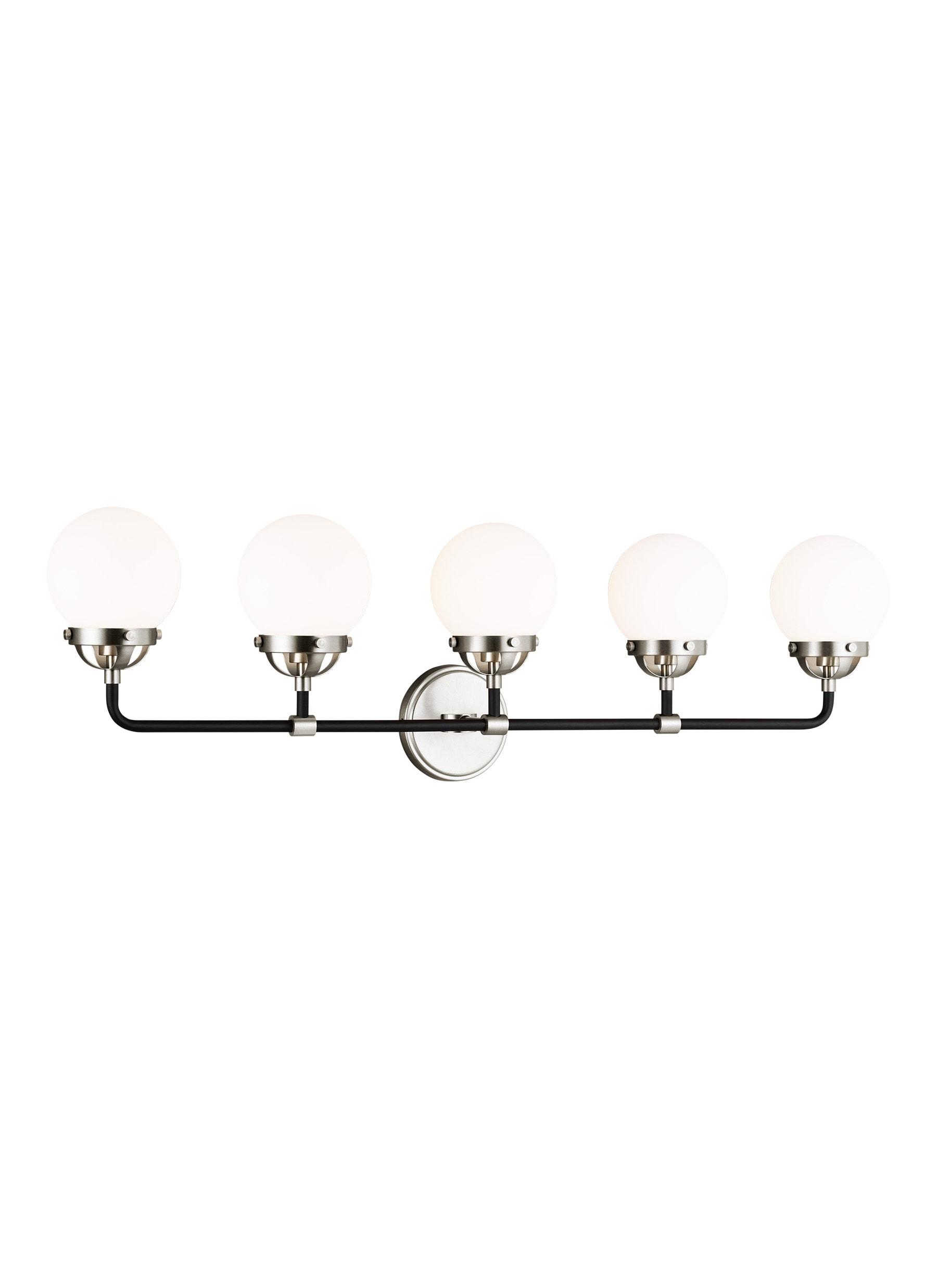 Generation Lighting Cafe 38.25-in 5 -Light Brushed Nickel Modern/contemporary Vanity light