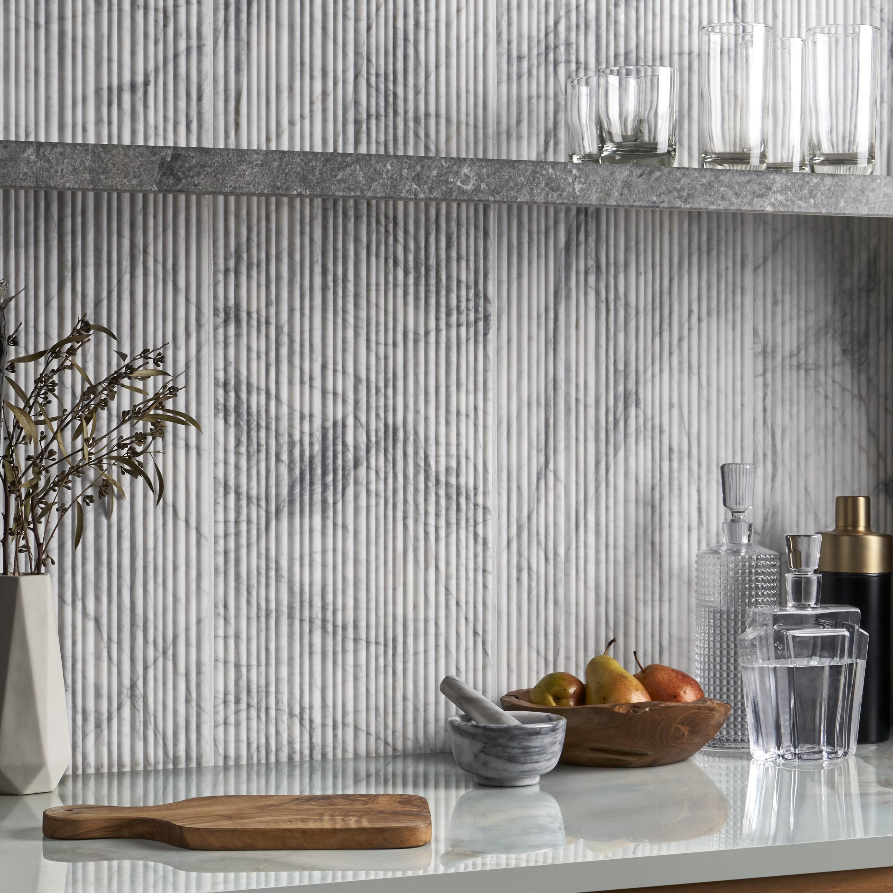 12'' W x 24'' L Marble Singular Tile