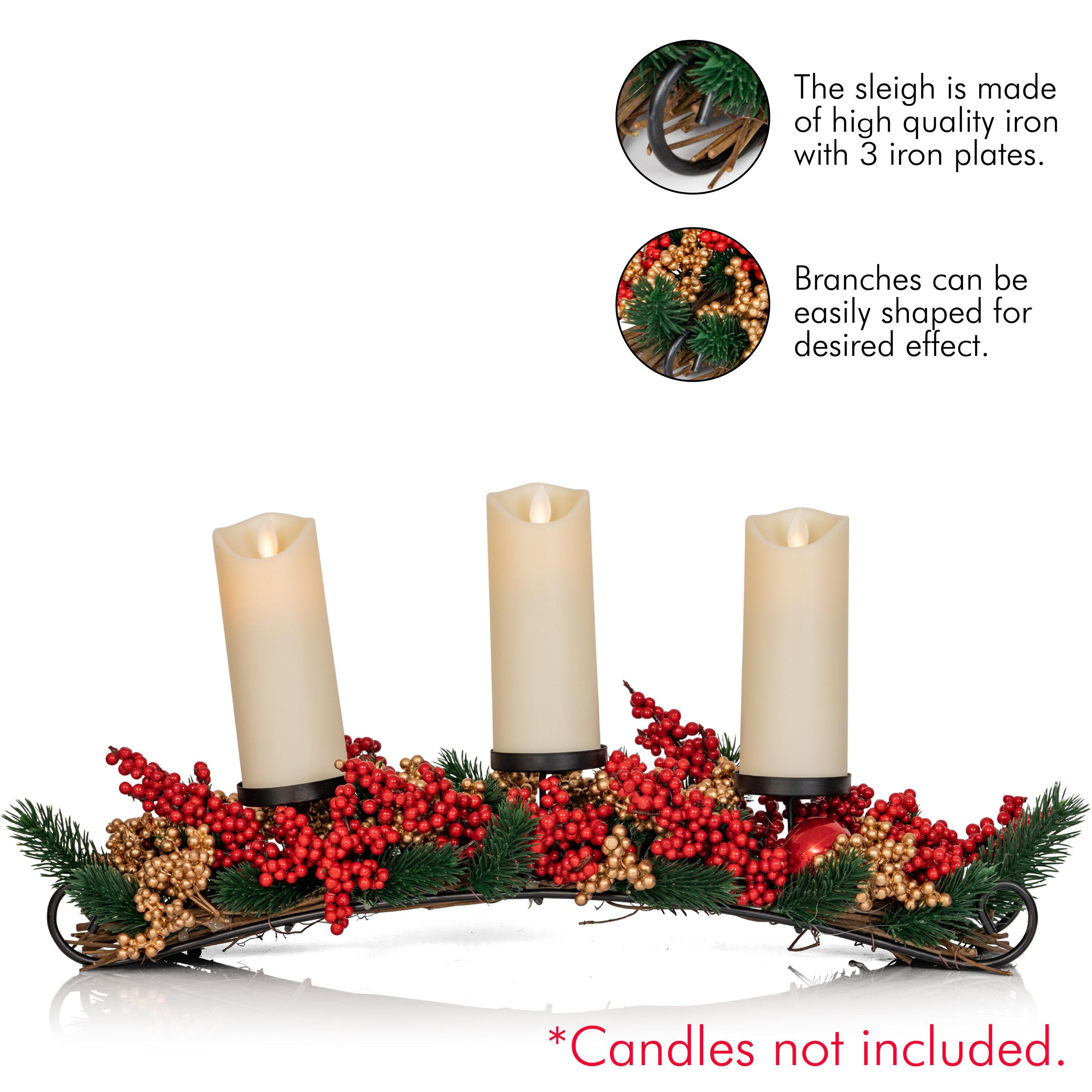 Ornativity Christmas Décor Candle Holder Centerpiece