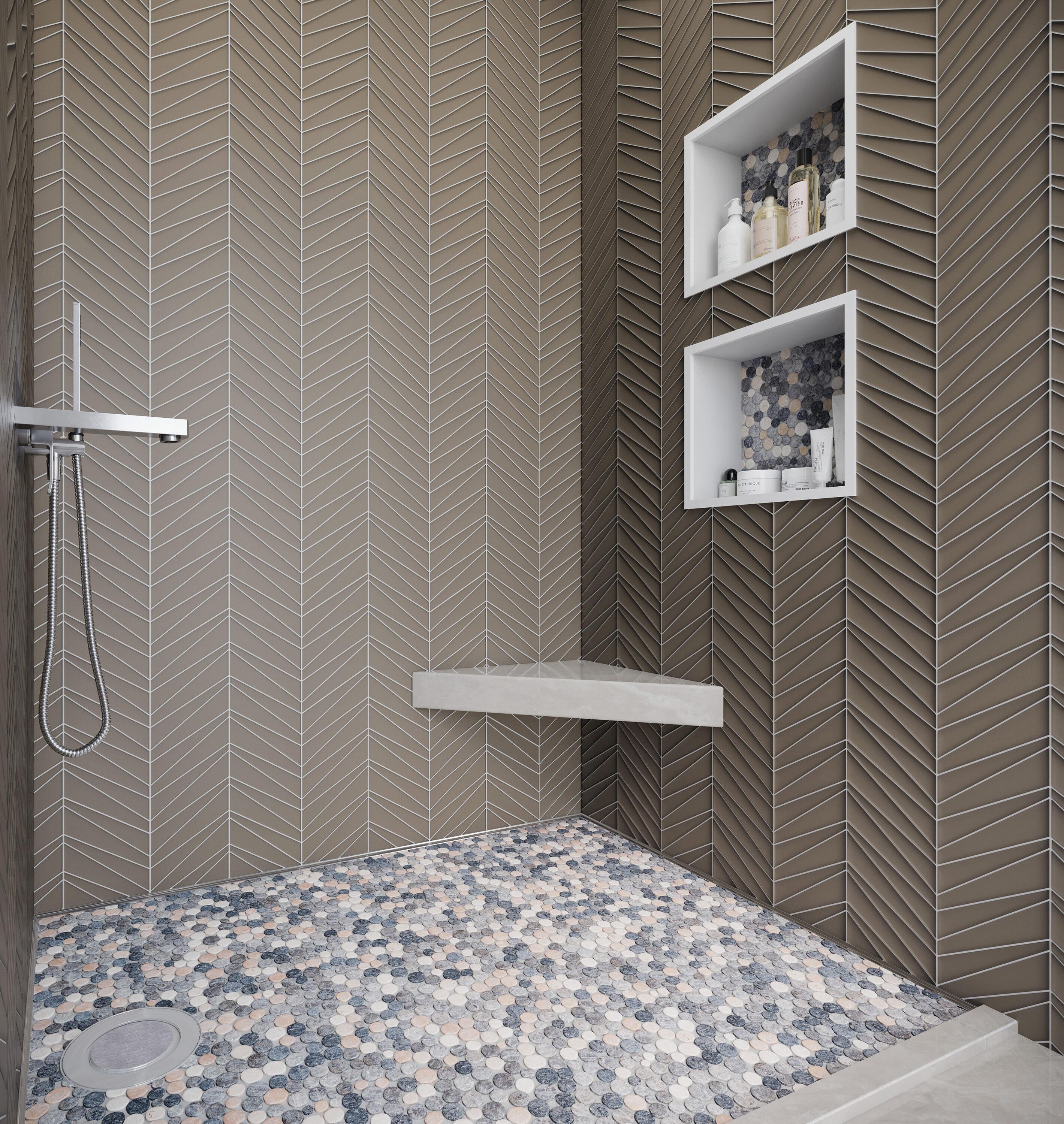 Cruz Bay Studio 11.5" x 11.5" Random Sized Natural Stone Penny Round Mosaic Wall & Floor Tile