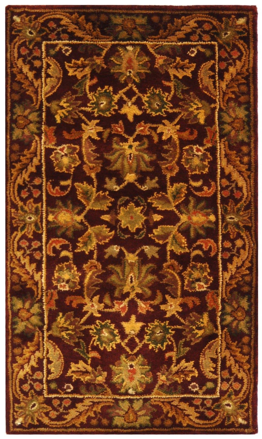 Antiquity AT52 Hand Tufted Indoor Accent Rug - Wine/Gold - 2'3"x4' - Safavieh