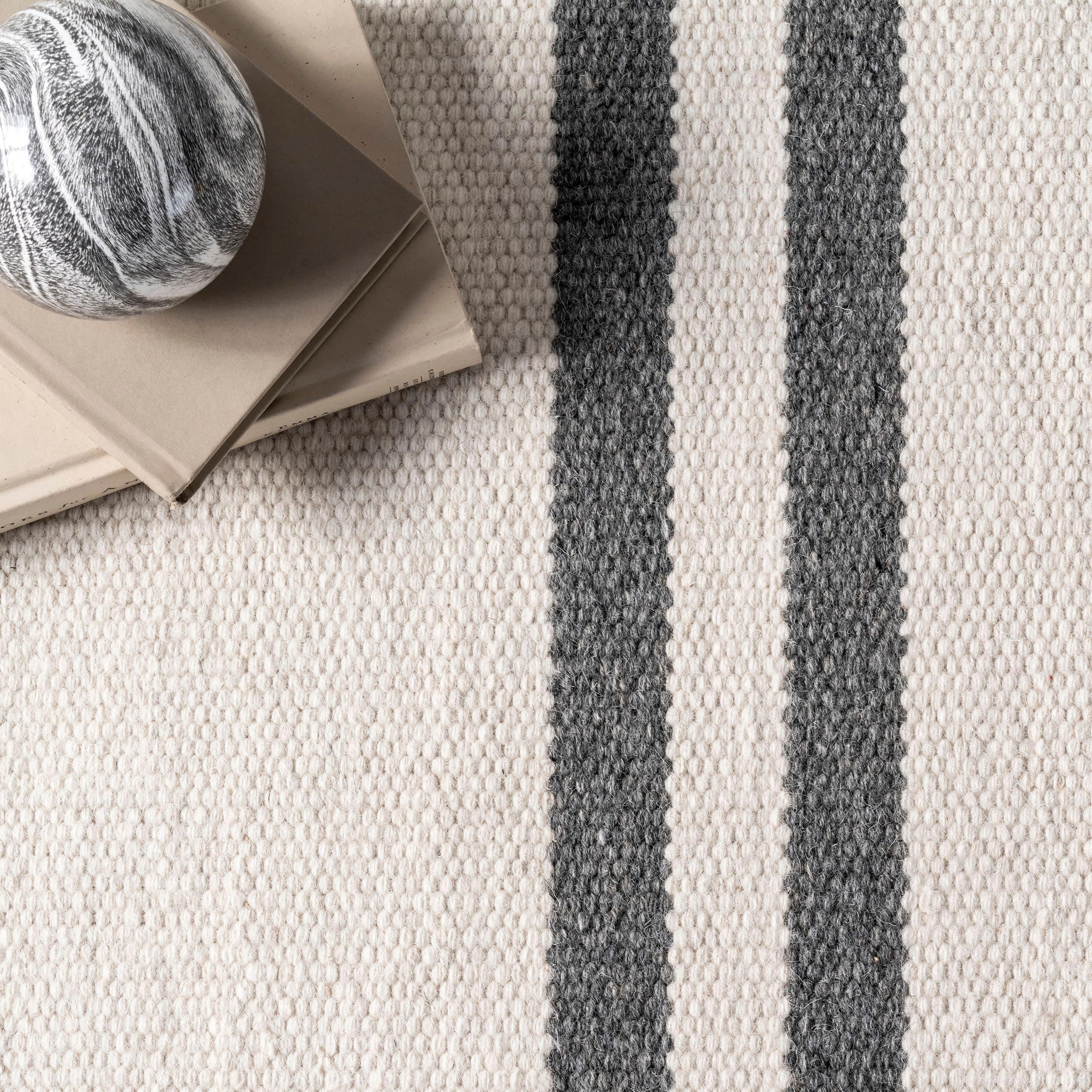 Elowen Double Striped Wool Area Rug